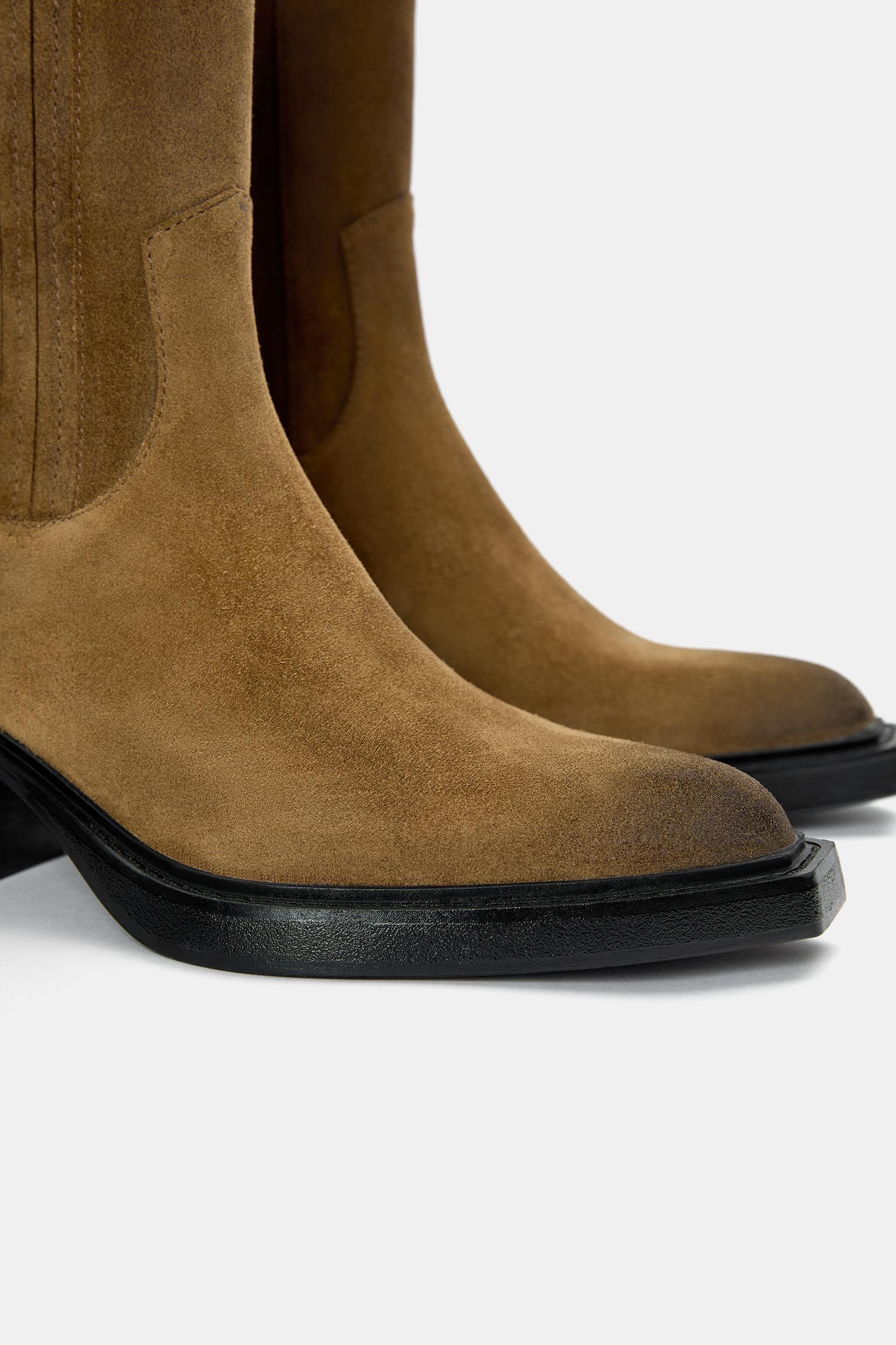 Leather cowboy ankle boots Product Image