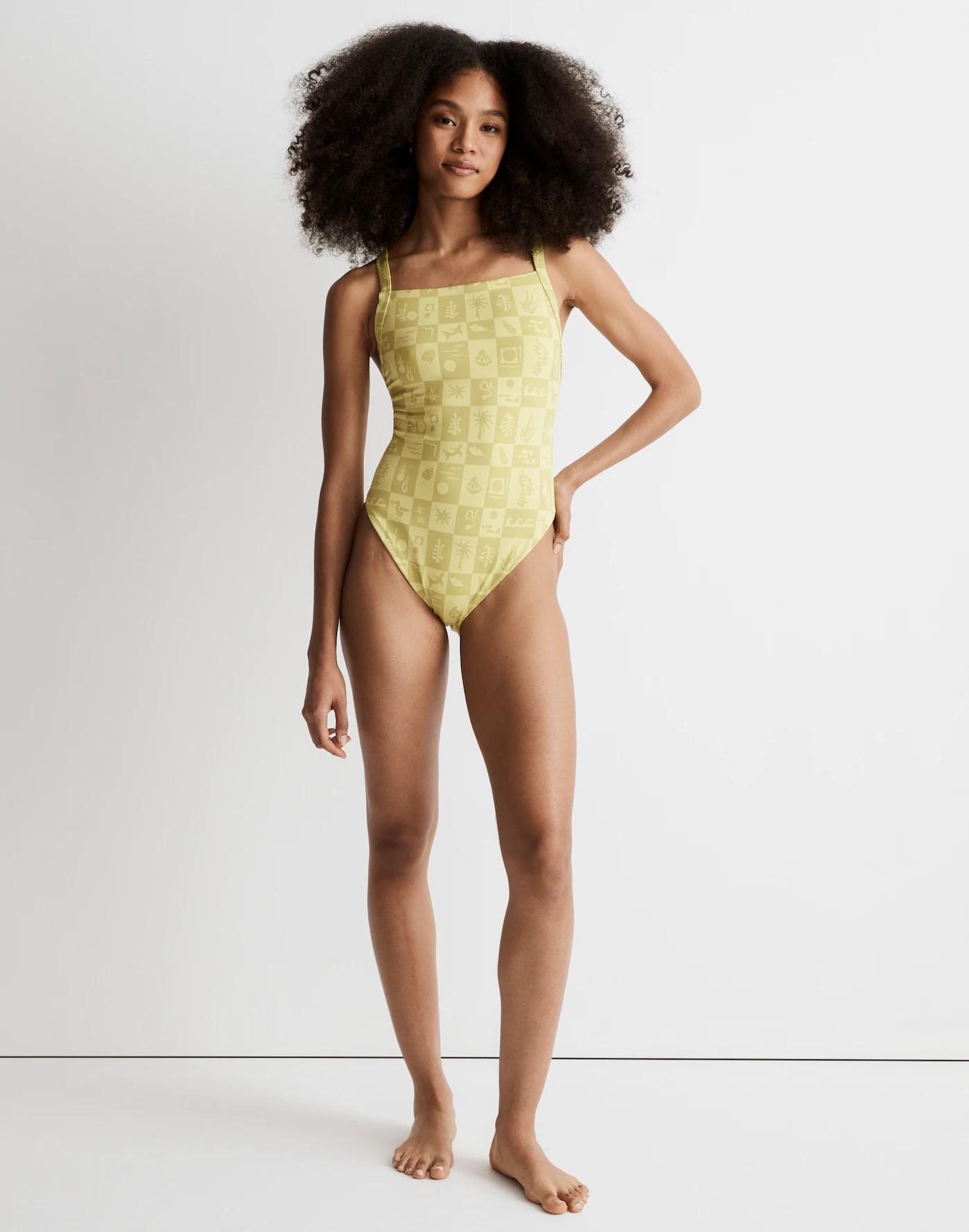 Square-Neck One-Piece Swimsuit Product Image