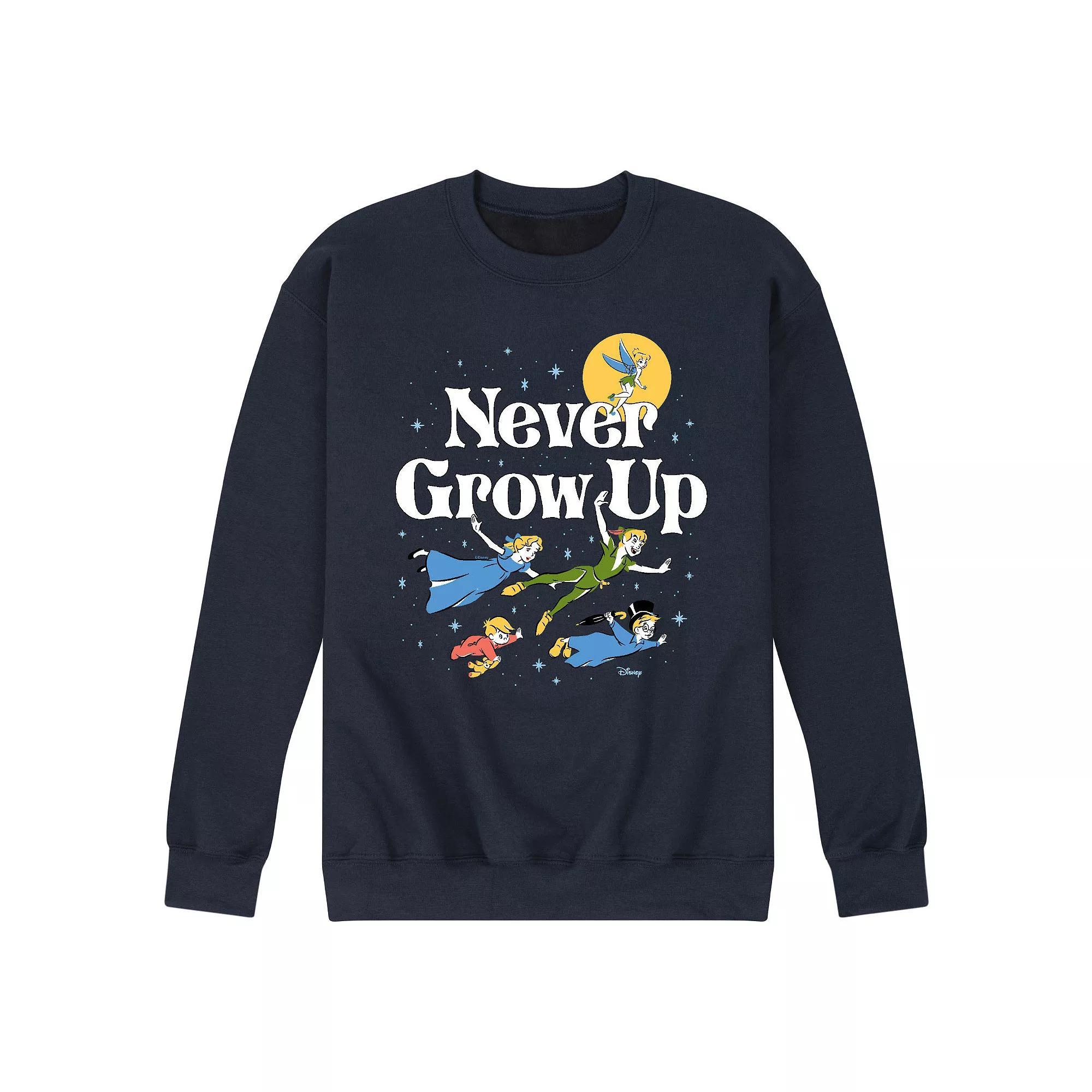 Disney's Peter Pan Men's Never Grow Up Fleece Sweatshirt,  Product Image