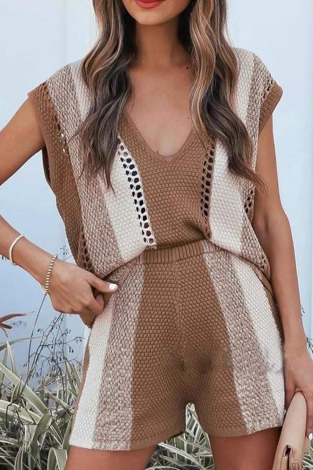 Knit Stripped Lounge Set Product Image