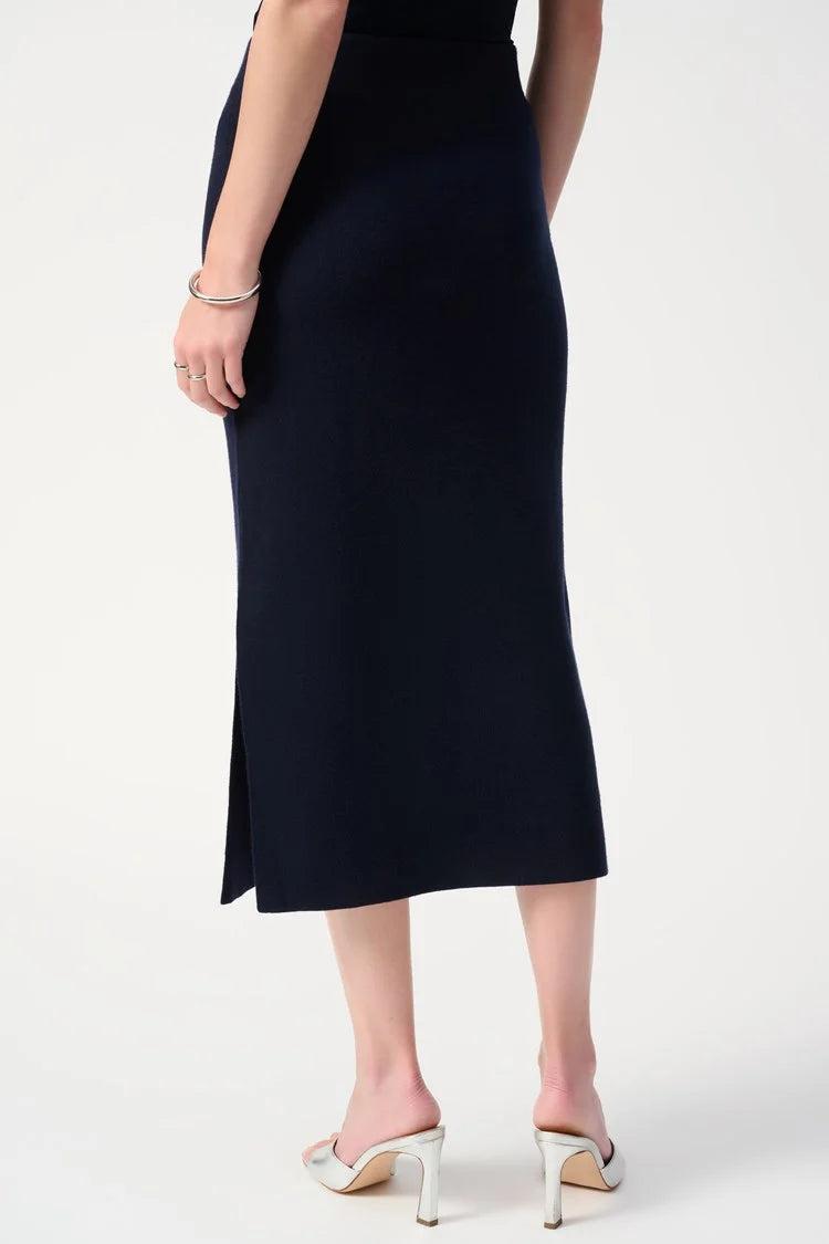 Sweater Knit Midi Skirt- Midnight BLue Product Image