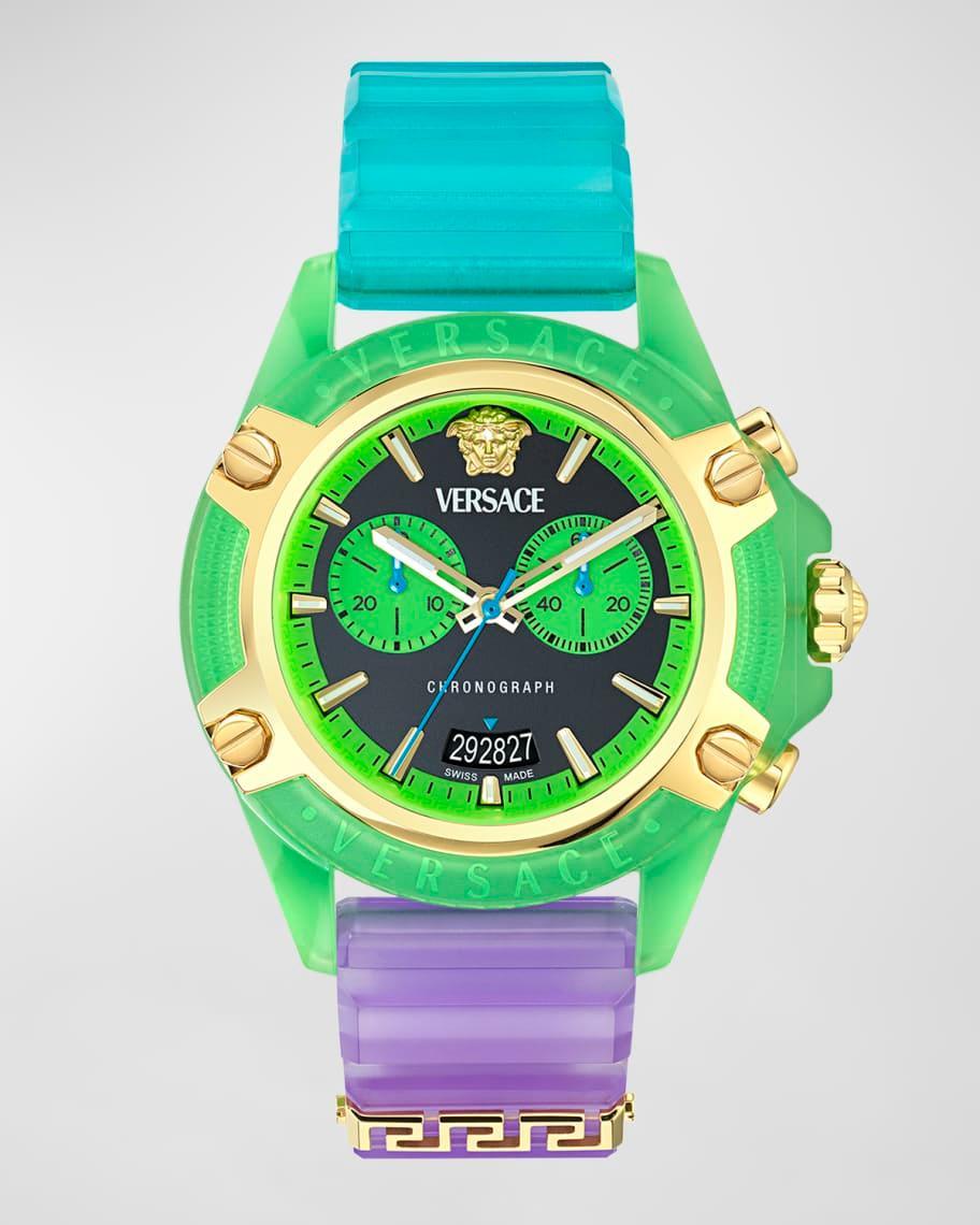 Versace Mens Icon Active Chronograph Multicolored Silicone Strap Watch Product Image