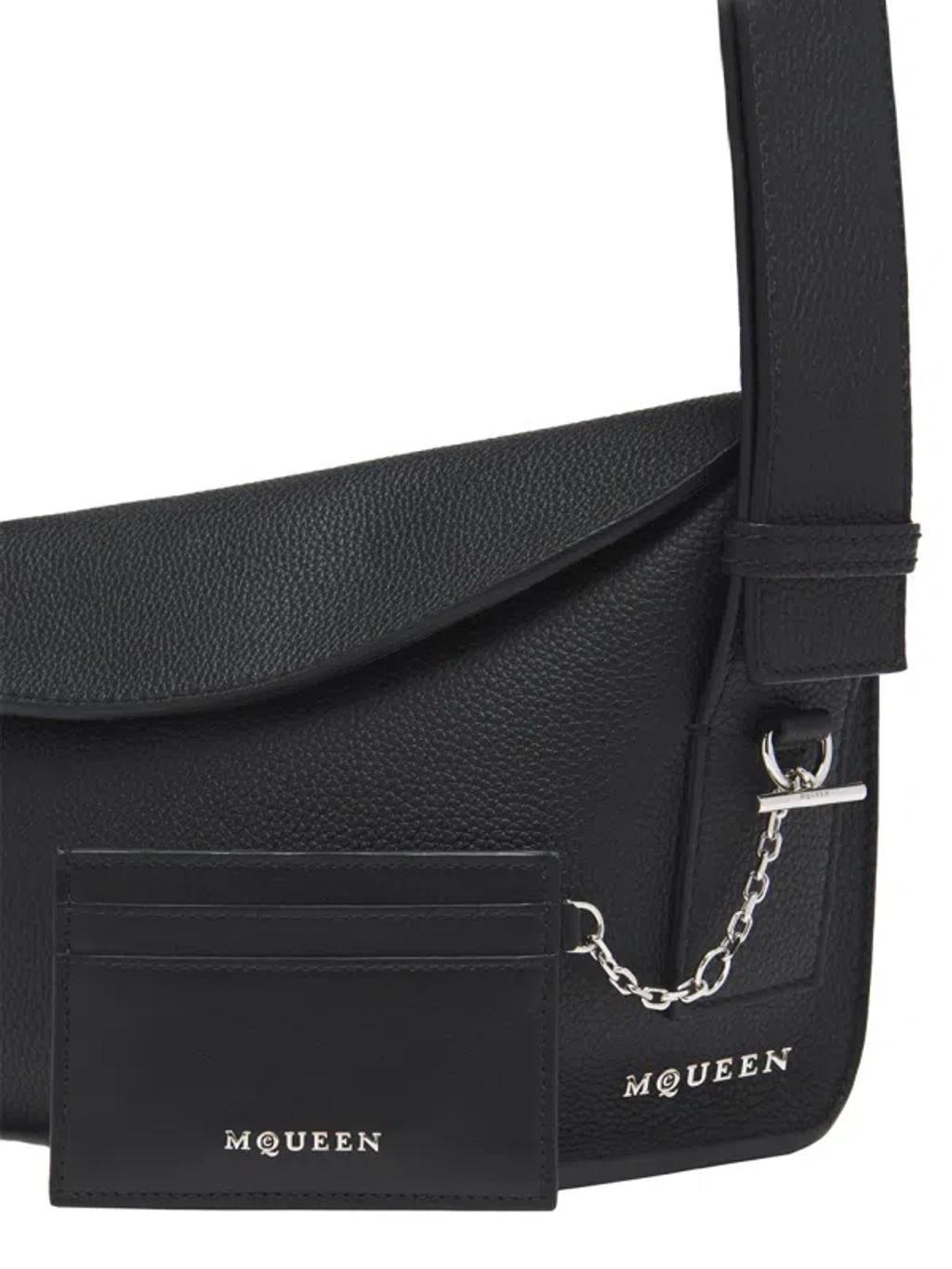 ALEXANDER MCQUEEN Sling Card Holder Door In Black Product Image