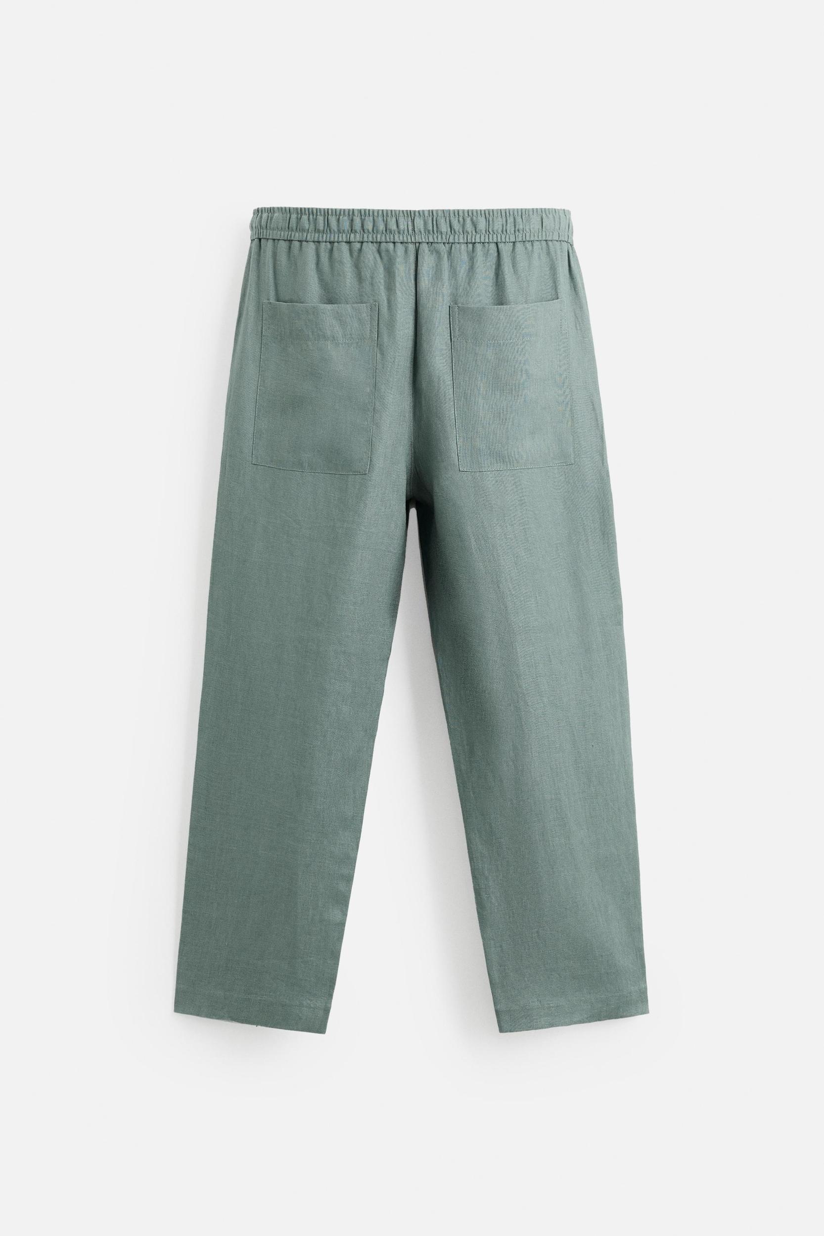 100% LINEN REGULAR FIT PANTS Product Image