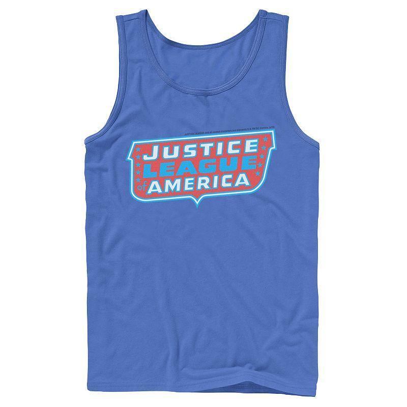 Men's DC Comics Justice League of America Text Poster Logo Tank Top, Size: XL, White Product Image