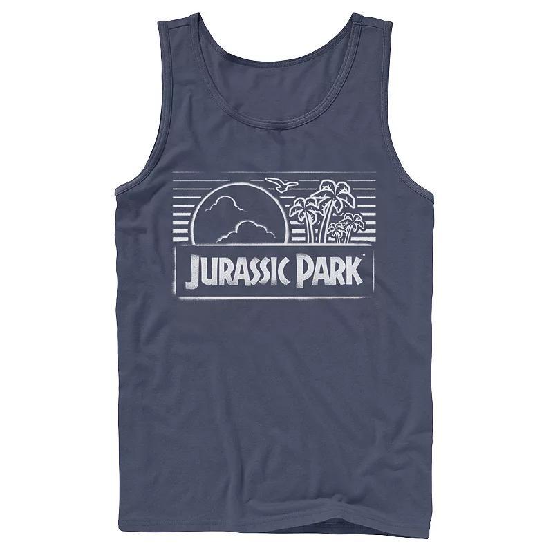 Men's Jurassic Park Spray Painted Stencil Logo Tank Top,  Product Image