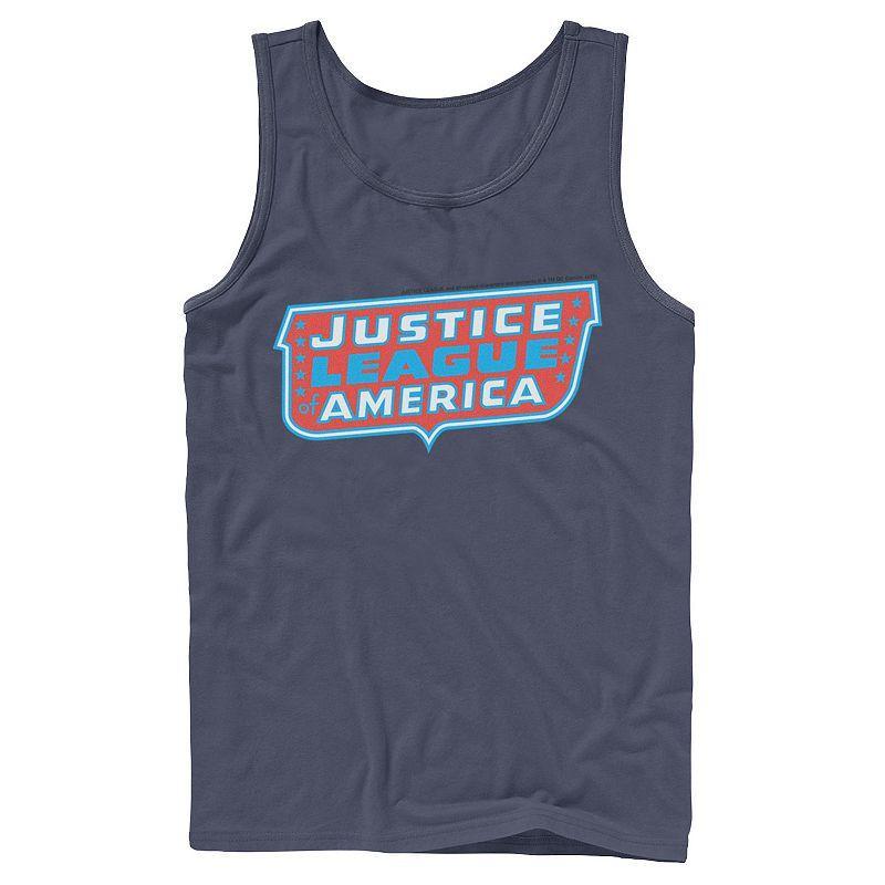 Men's DC Comics Justice League of America Text Poster Logo Tank Top, Size: XL, White Product Image