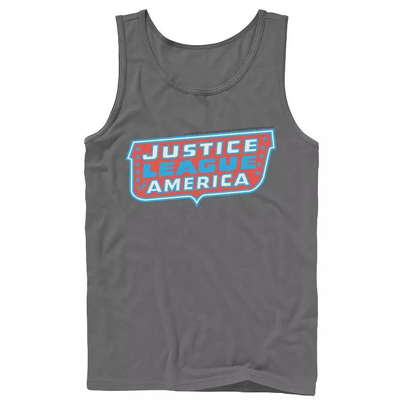 Men's DC Comics Justice League of America Text Poster Logo Tank Top, Size: XL, White Product Image