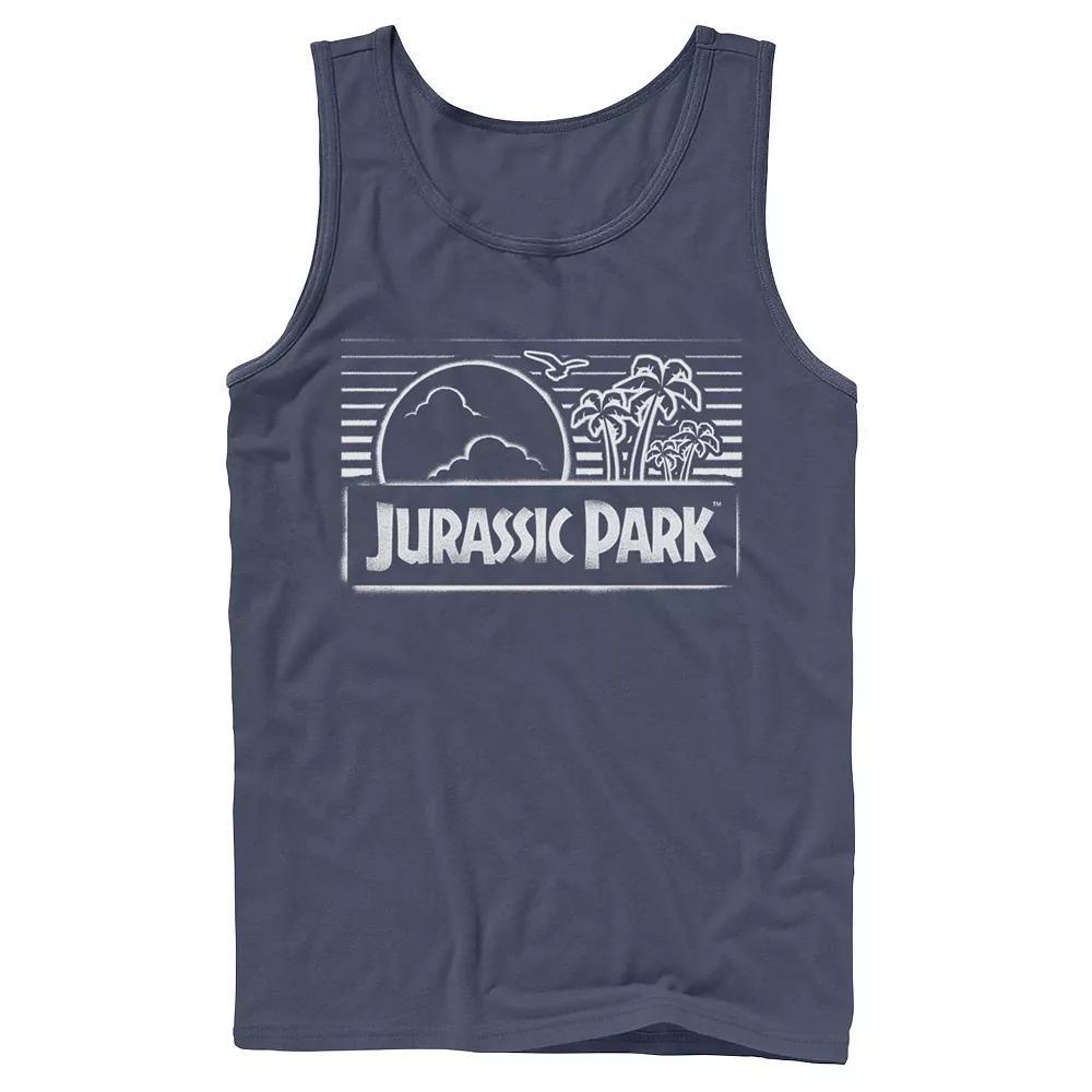 Men's Jurassic Park Spray Painted Stencil Logo Tank Top,  Product Image
