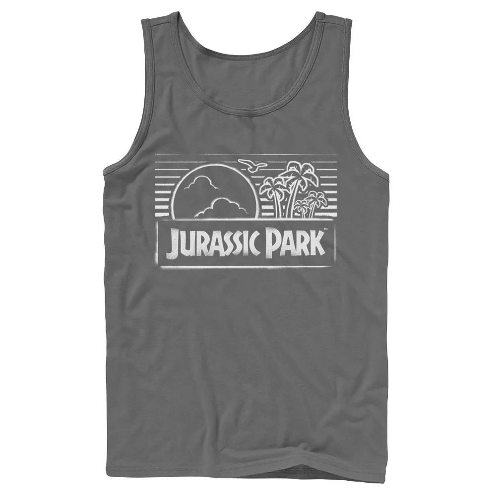 Men's Jurassic Park Spray Painted Stencil Logo Tank Top,  Product Image