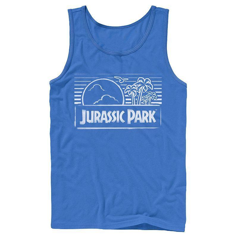 Men's Jurassic Park Spray Painted Stencil Logo Tank Top,  Product Image