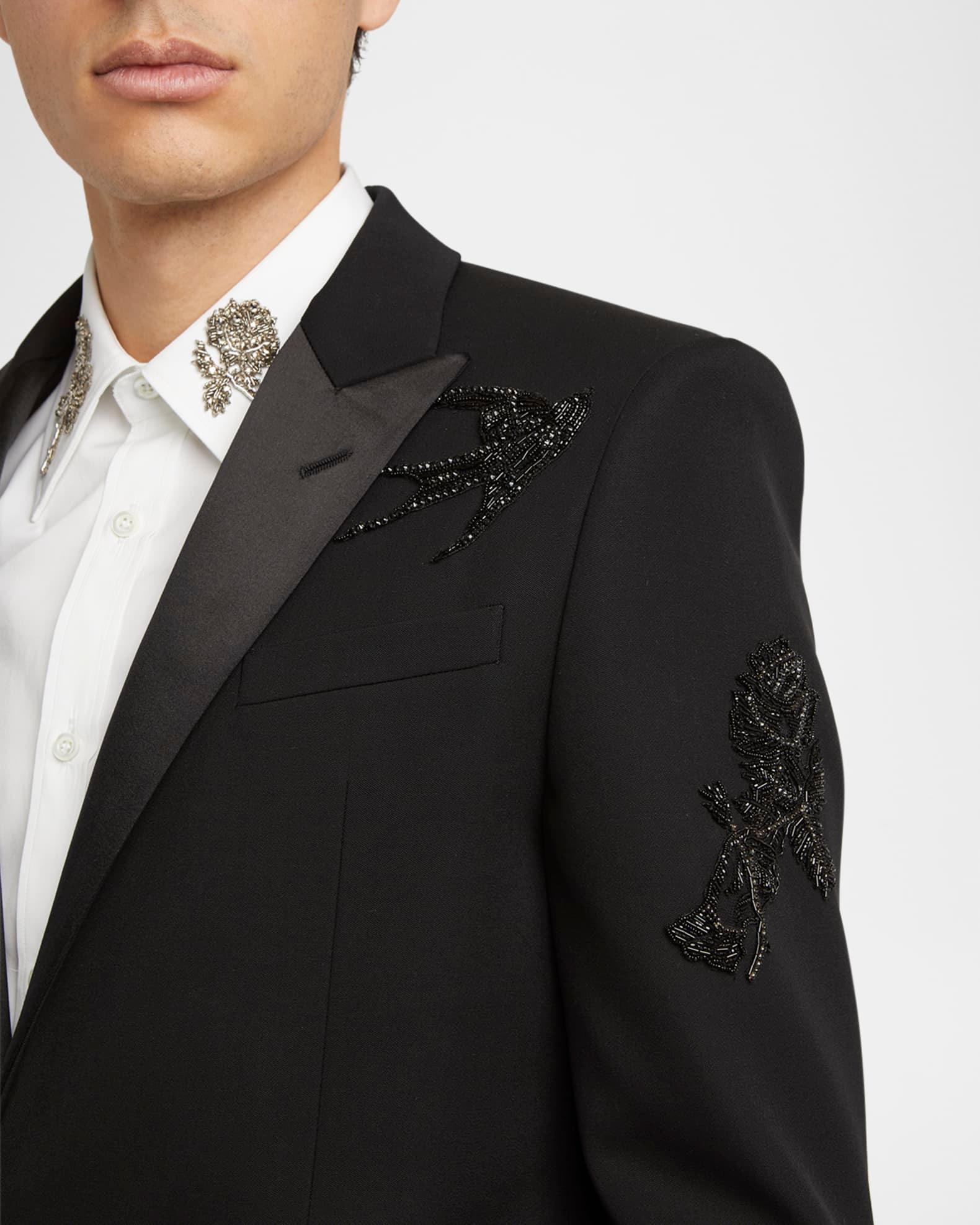 Men's Bead-Embellished Tuxedo Jacket Product Image