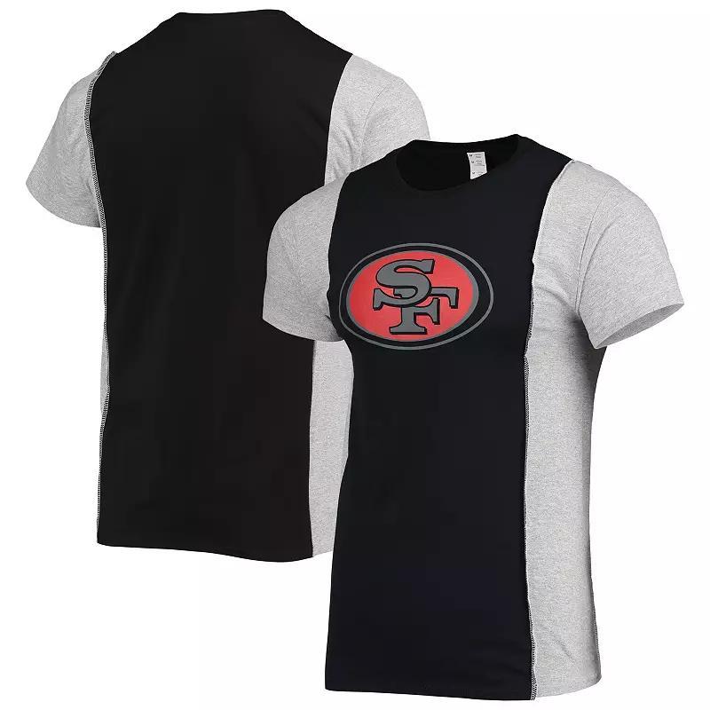 Men's Refried Apparel Black/Heathered Gray San Francisco 49ers Sustainable Split T-Shirt,  Product Image
