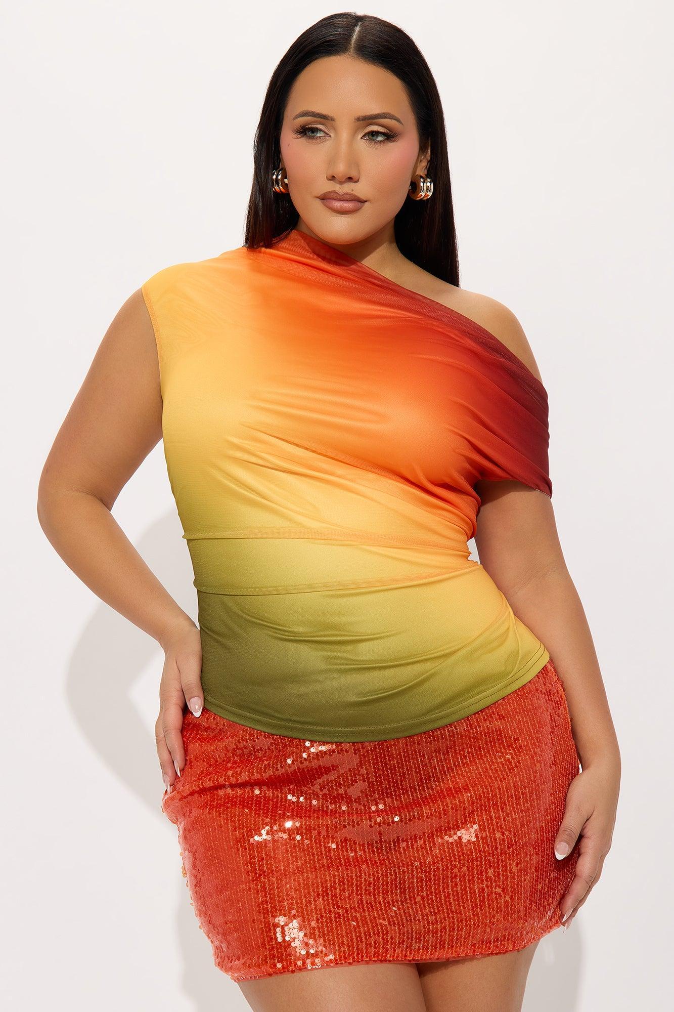 Guided Light Ombre Off Shoulder Top - Multi Color Product Image