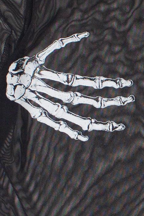 Skeleton Hands Mesh Long Sleeve Top Product Image