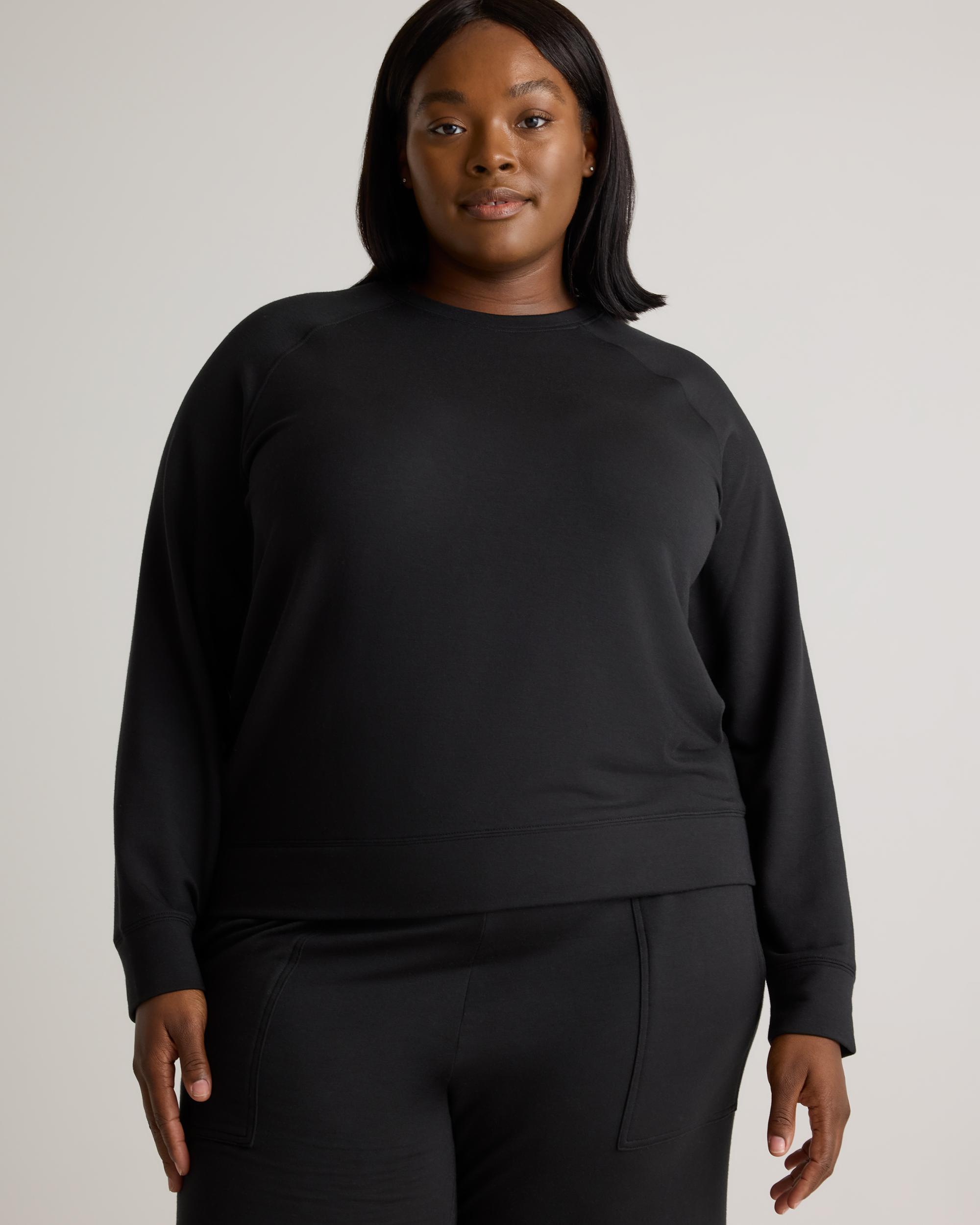 Quince | Women's SuperSoft Fleece Crew Neck Alpaca Sweater Lenzing Modal Product Image