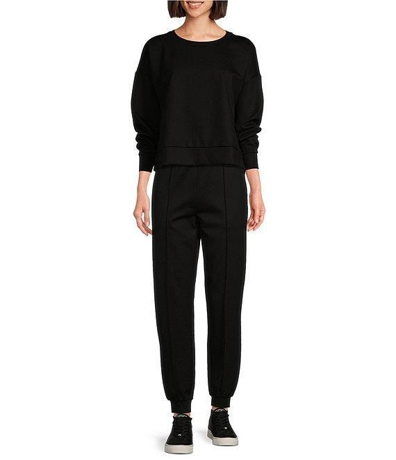 Eileen Fisher Tencel™ Lyocell Ponte Knit Round Neck Long Sleeve Boxy Top Product Image