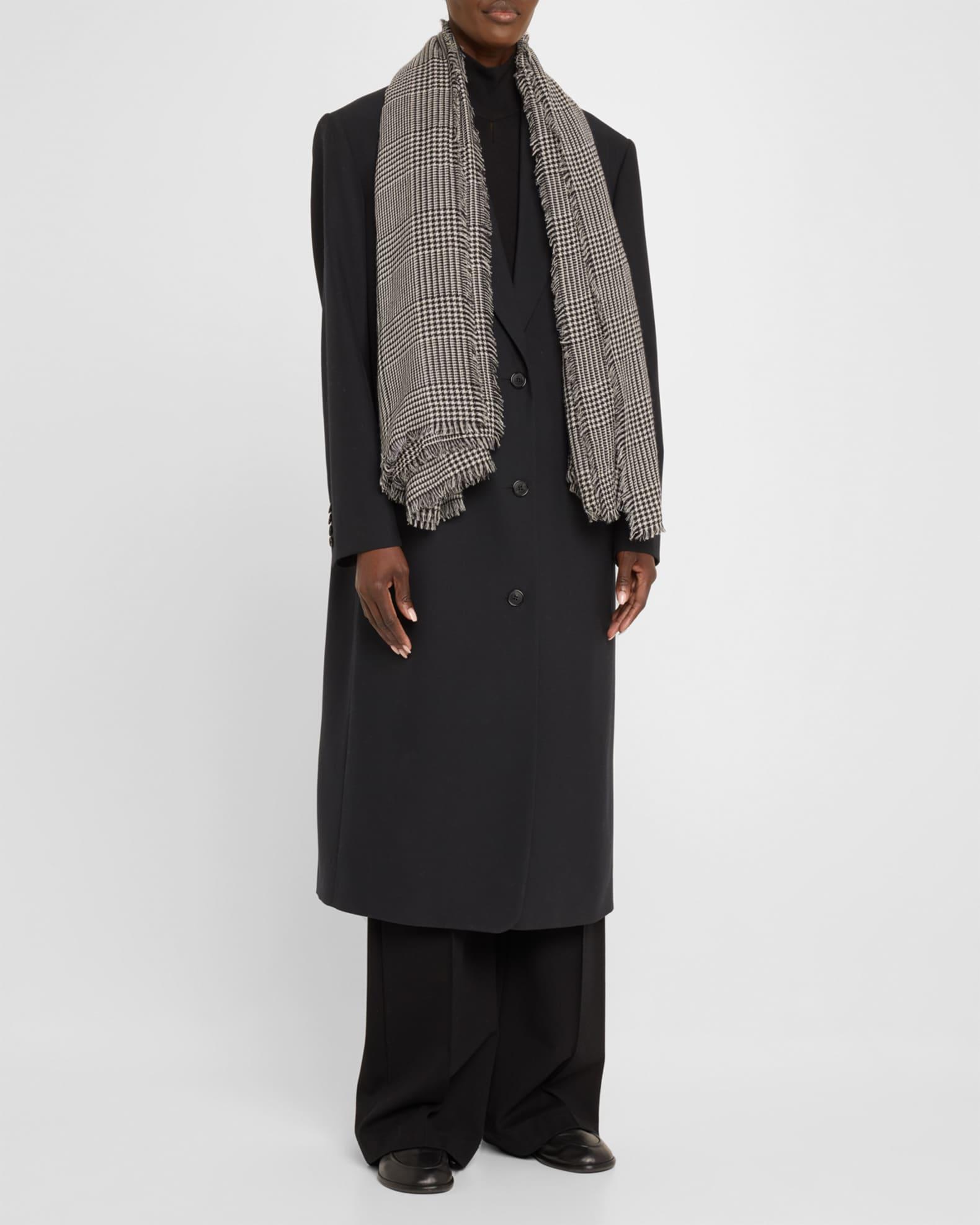 Houndstooth-Print Cashmere Scarf Product Image