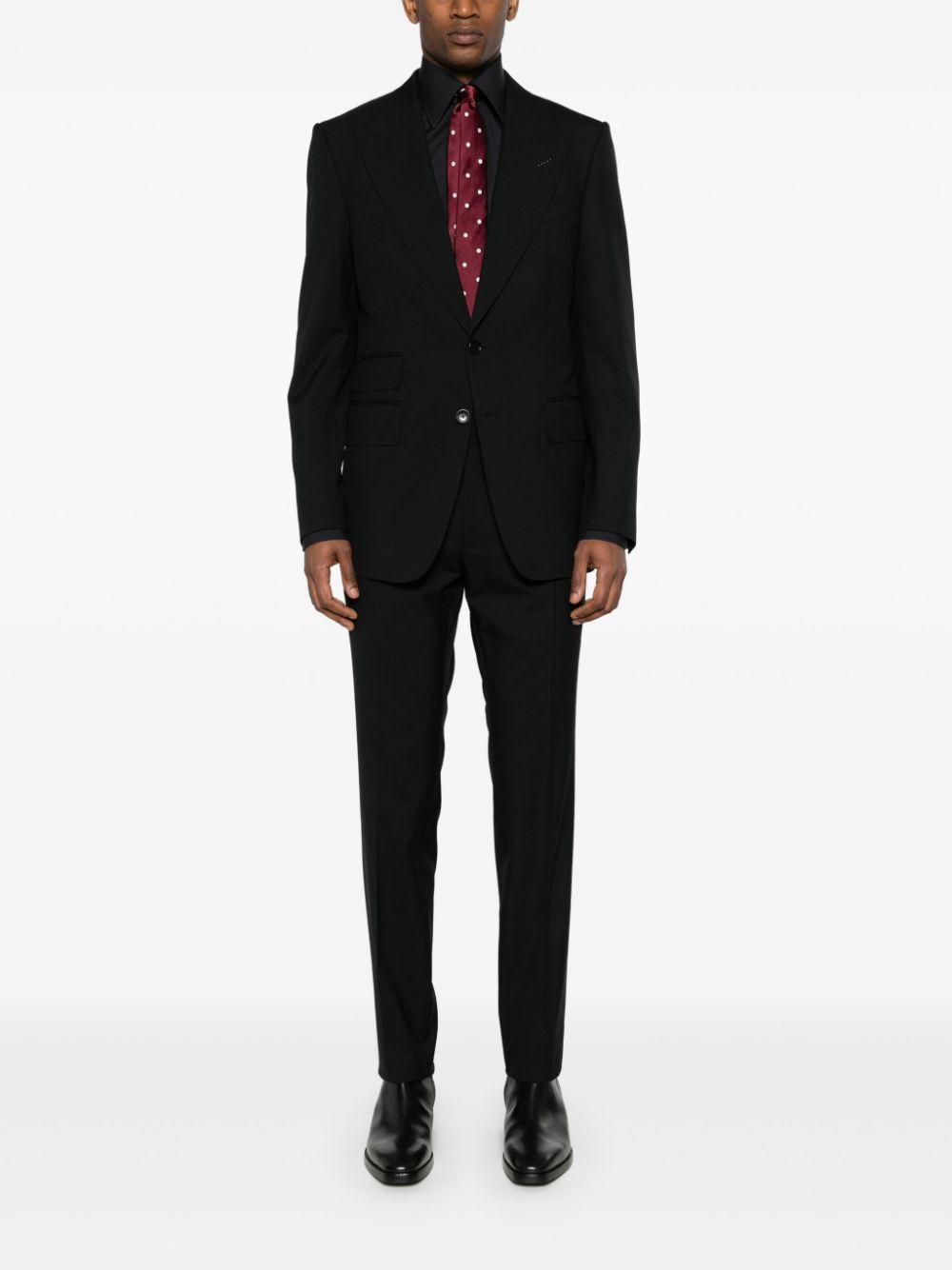 Single-breasted Wool Suit In Black Product Image