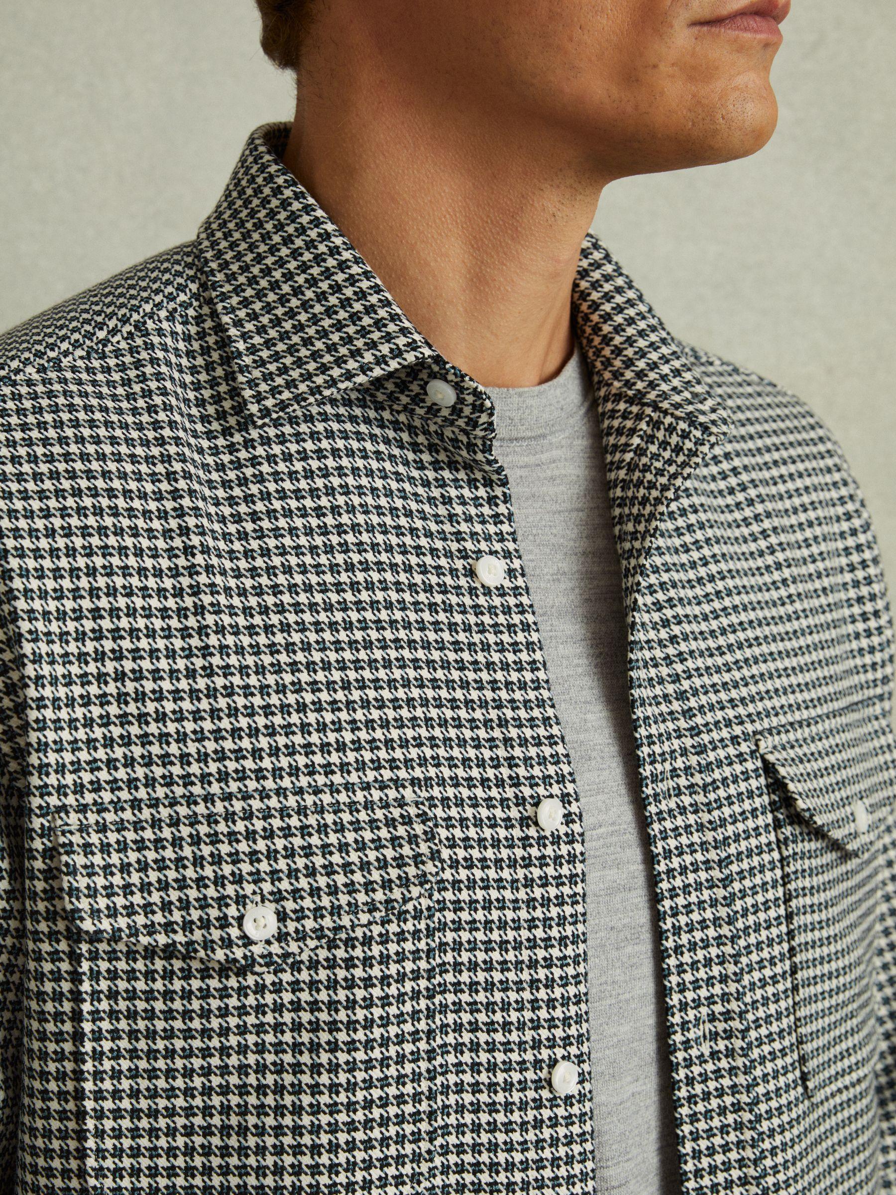 Houndstooth Overshirt in Black Product Image
