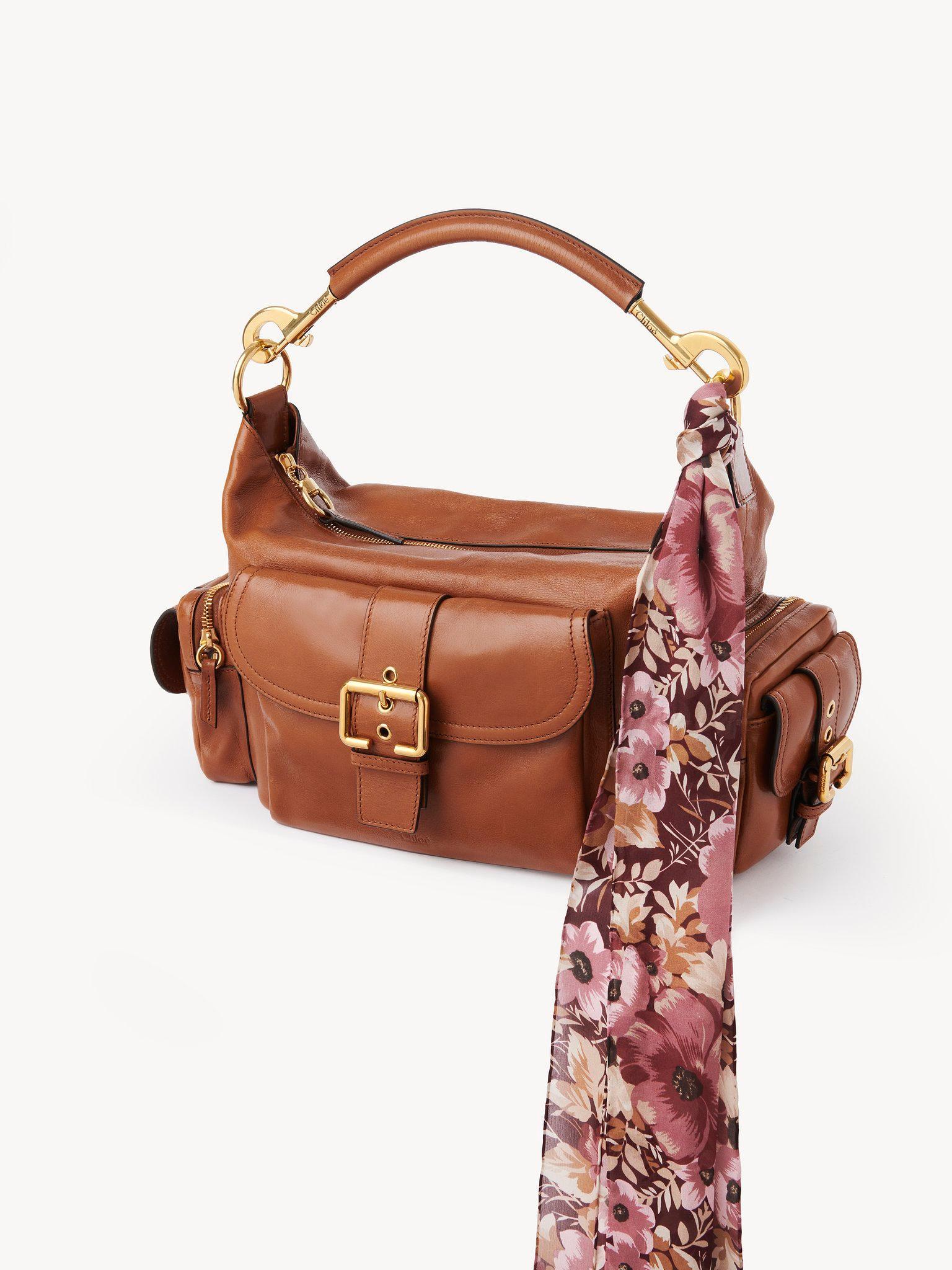 The Chloé Roses bandeau scarf in silk charmeuse Product Image