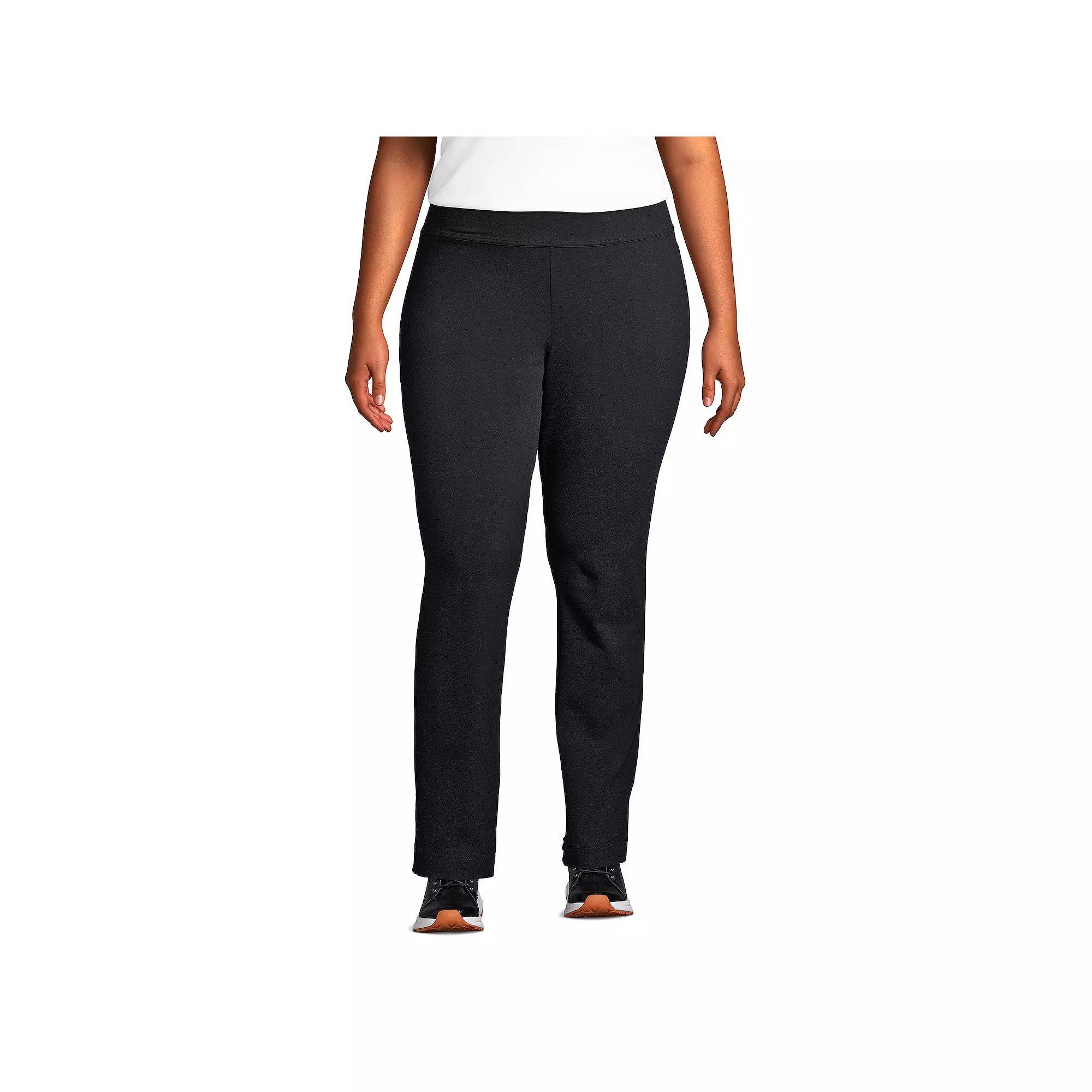 Plus Size Lands' End Starfish Slim Straight Leg Pull-On Pants, Women's, Size: 2XL, Black Product Image