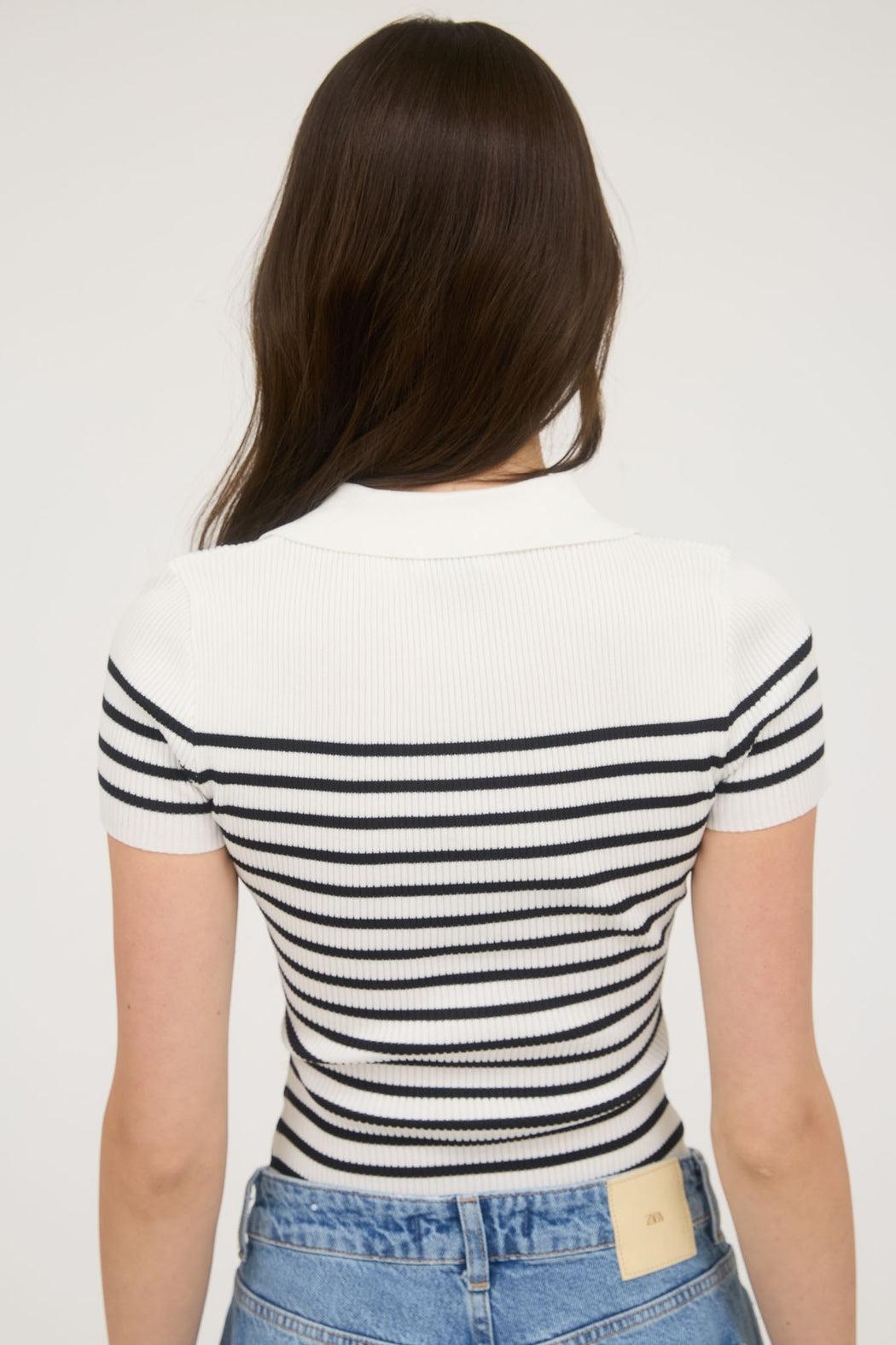 Stripe Button Polo Product Image