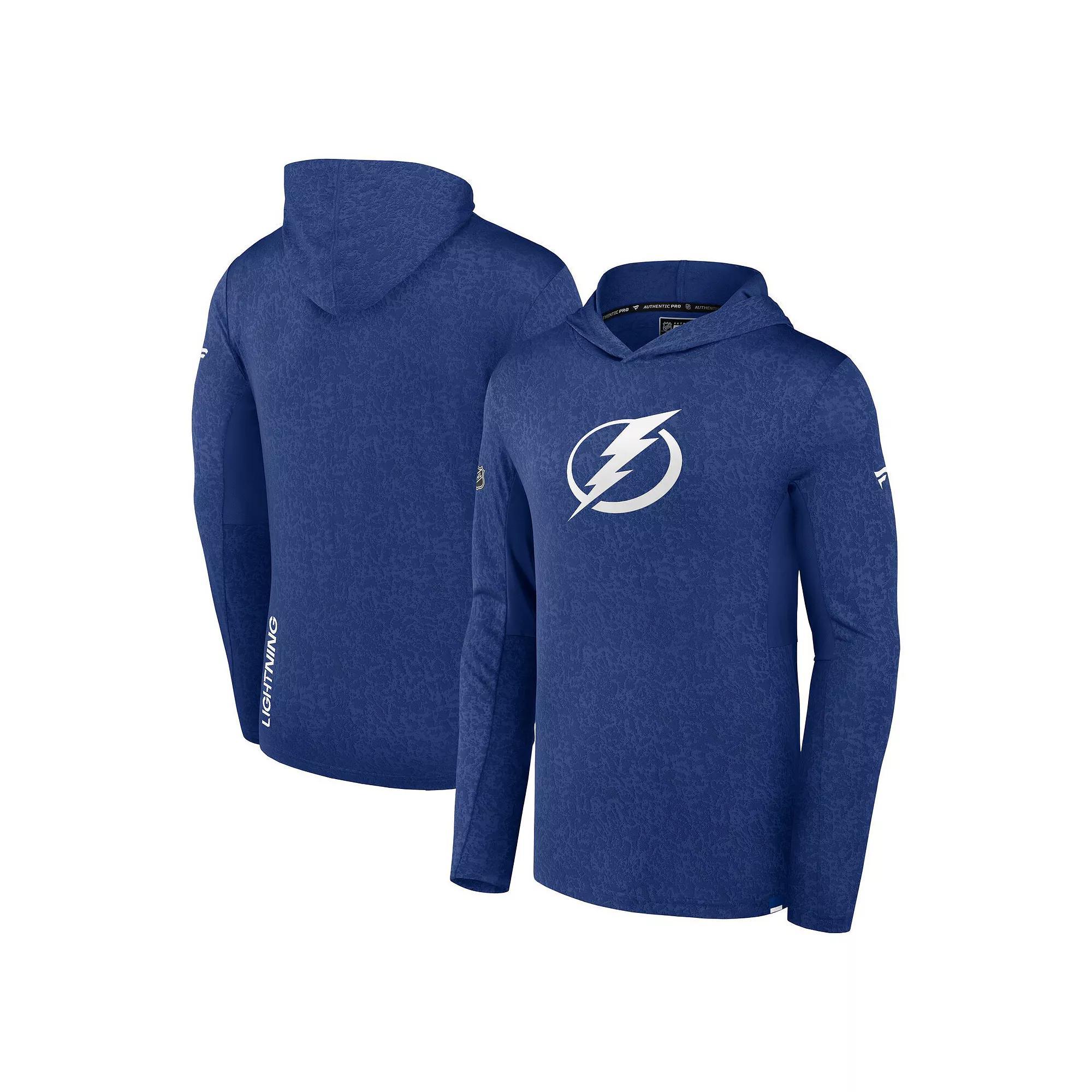 Men's Fanatics Branded Blue Tampa Bay Lightning Authentic Pro Lightweight Pullover Hoodie,  Product Image