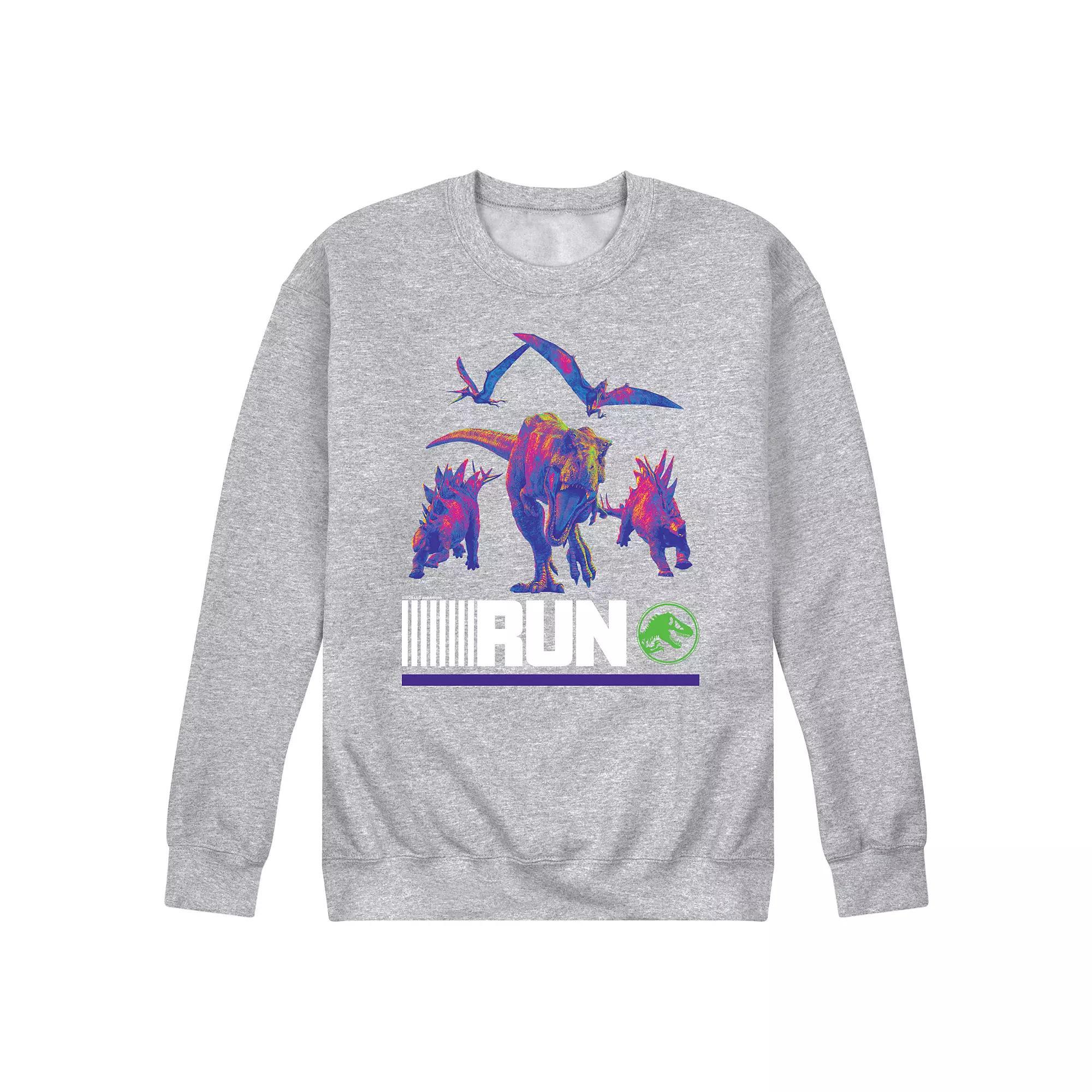 Men's Jurassic World run Infared Dinos Long Sleeve, Size: XXL, Athletic Grey Product Image