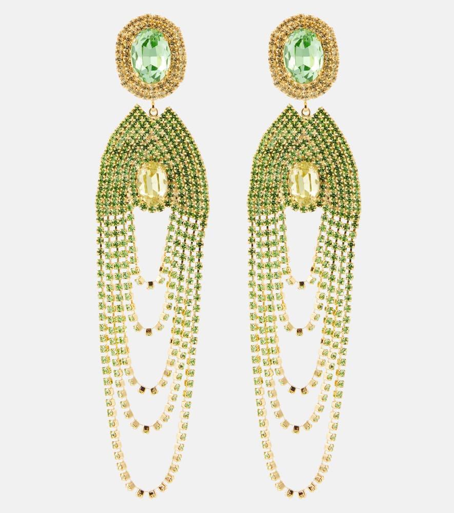 MAGDA BUTRYM Crystal-embellished Clip-on Earrings In Green Product Image