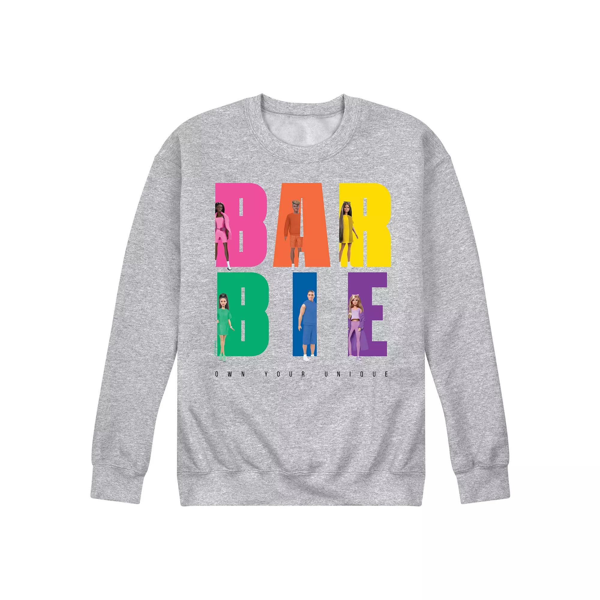 Men's Barbie Own Your Unique Graphic Fleece, Size: XXL, Gray Product Image