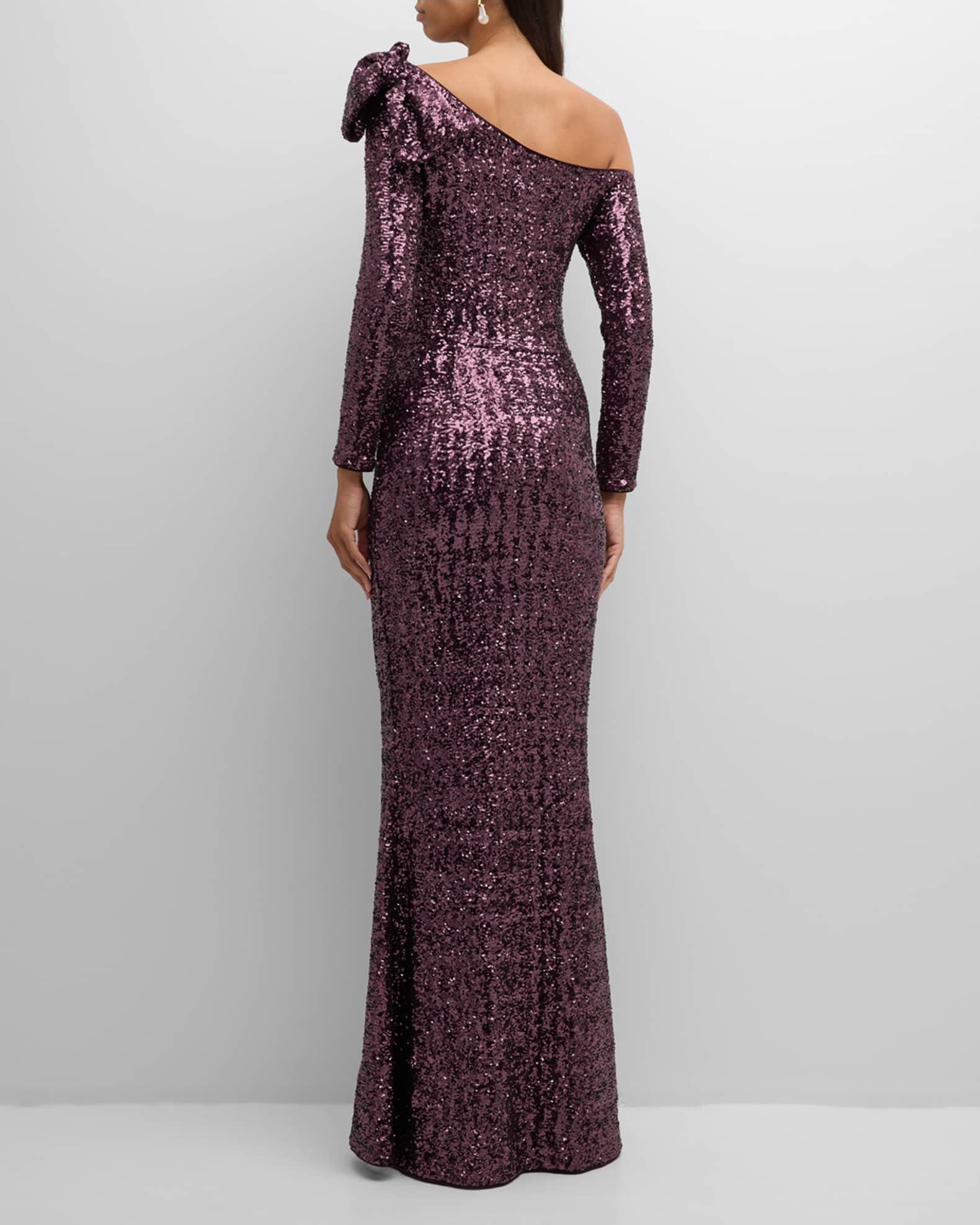 One-Shoulder Sequin Column Gown Product Image