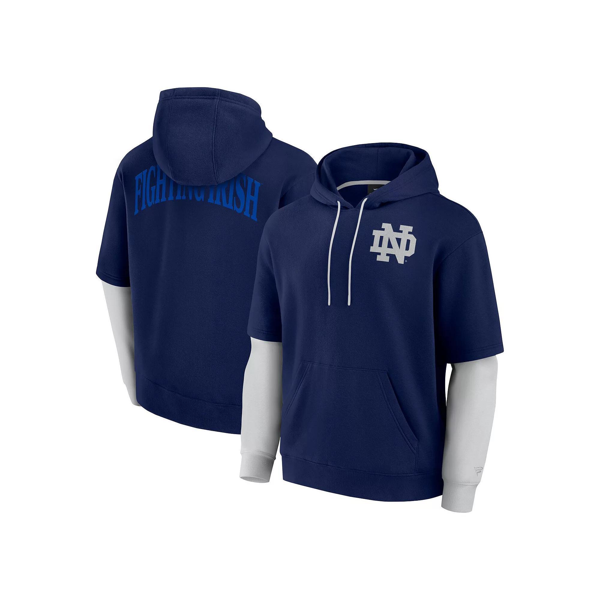 Men's Fanatics Navy Notre Dame Fighting Irish Sleek Pullover Hoodie,  Product Image