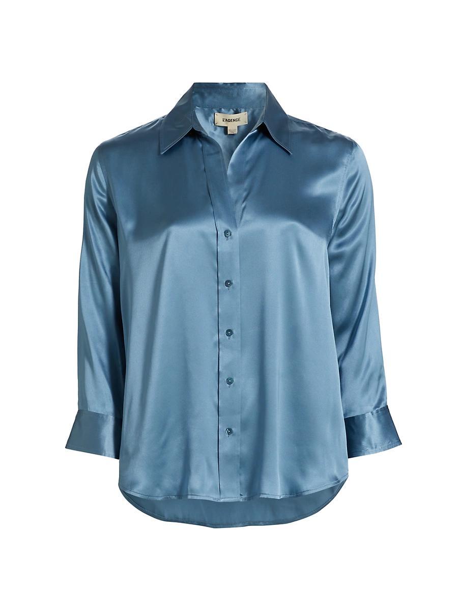 Womens Dani Three-Quarter Sleeve Silk Shirt Product Image