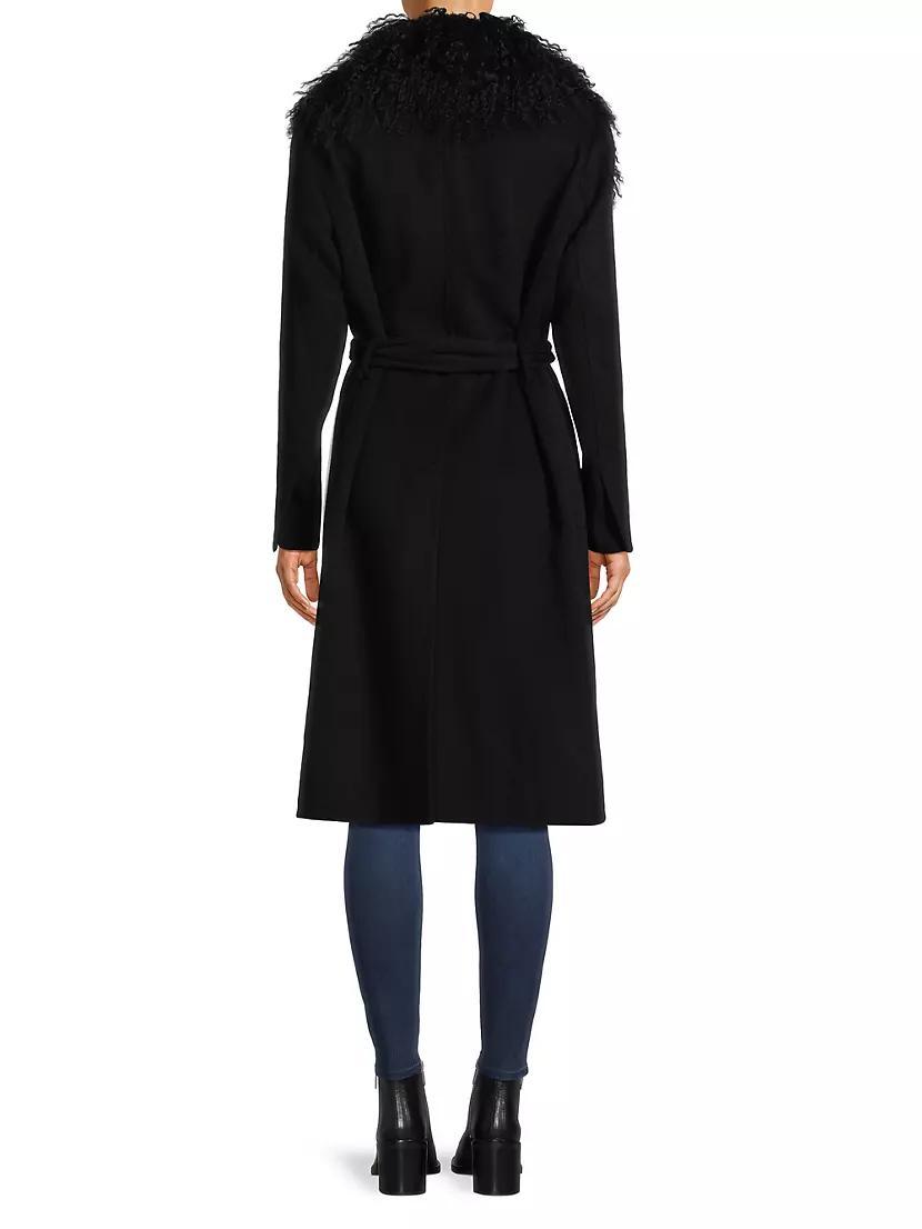 Shirley Shearling Collar Wool Coat Product Image