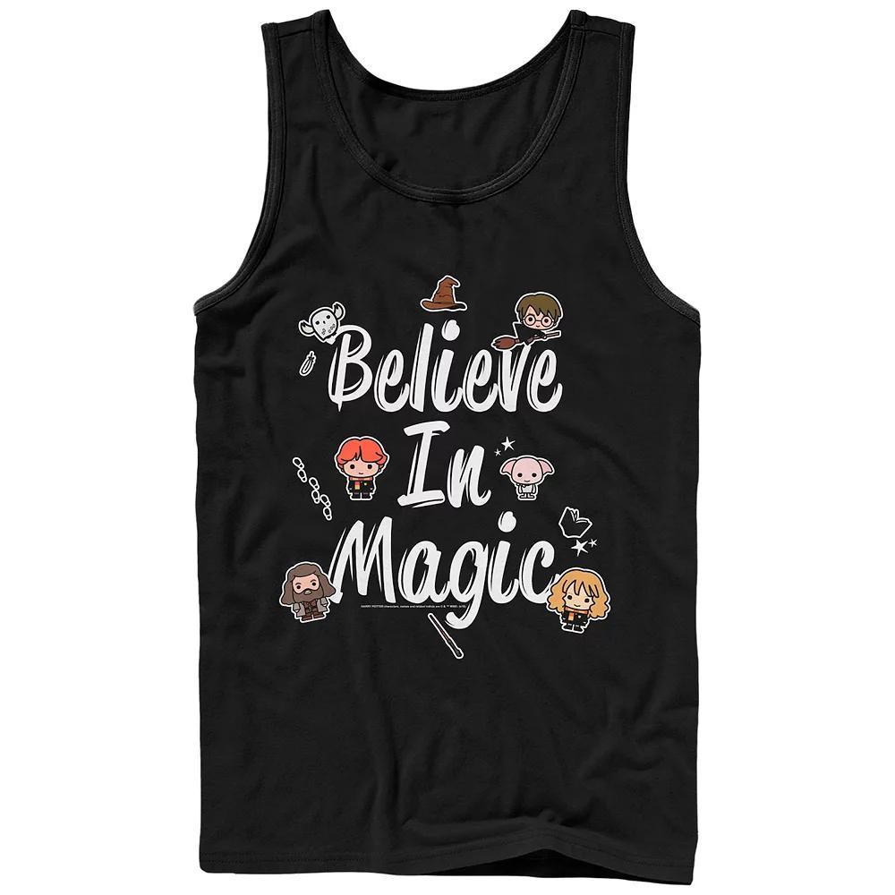 Men's Harry Potter Chibi Believe In Magic Graphic Tank Top, Size: Large, Black Product Image