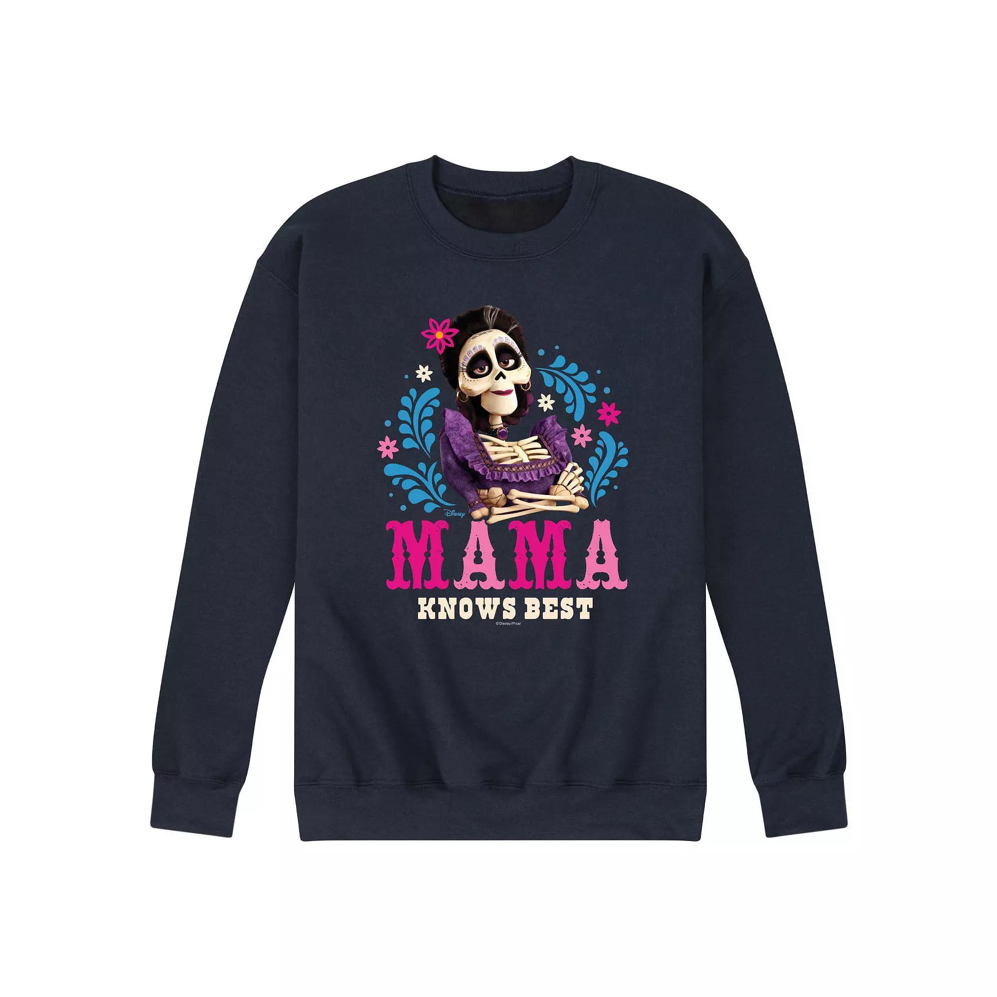 Disney / Pixar's Coco Imelda Men's Mama Knows Best Fleece Sweatshirt, Size: Medium, Gray Product Image