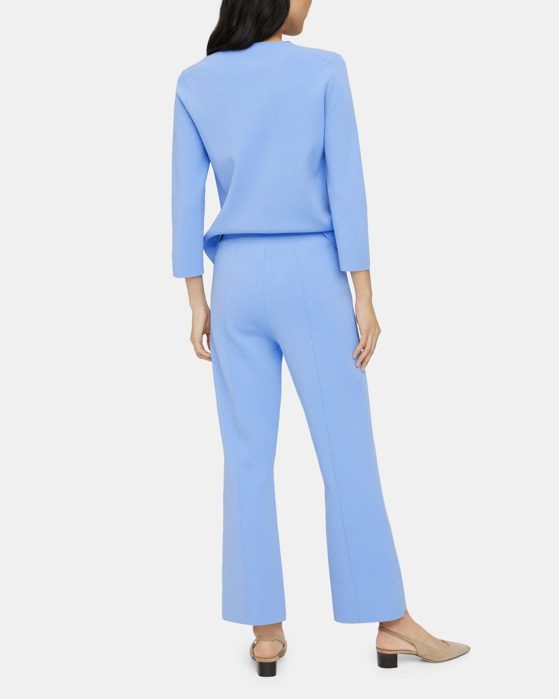 Cropped Flare Pant in Crepe Knit Product Image