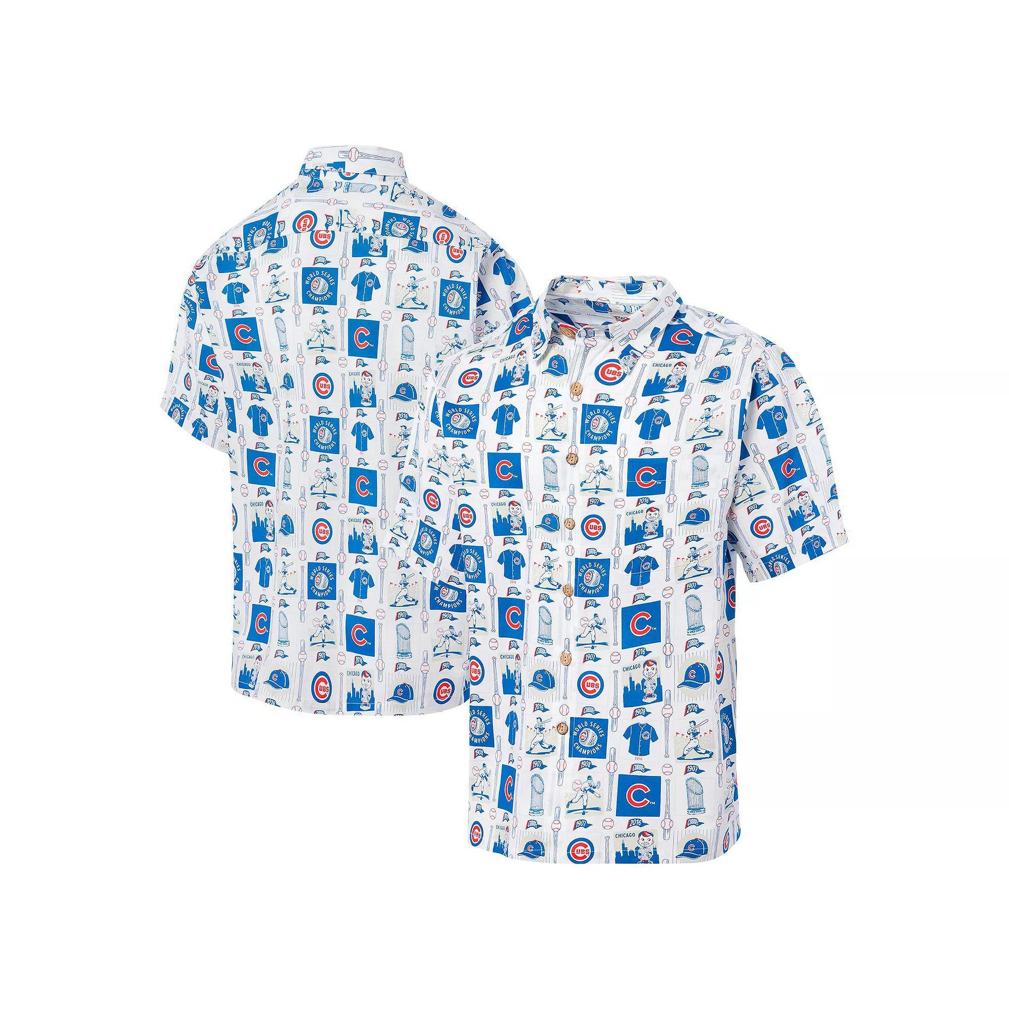 Men's Reyn Spooner White Chicago Cubs Champions Scenic Button-Up Shirt, Size: Large Product Image