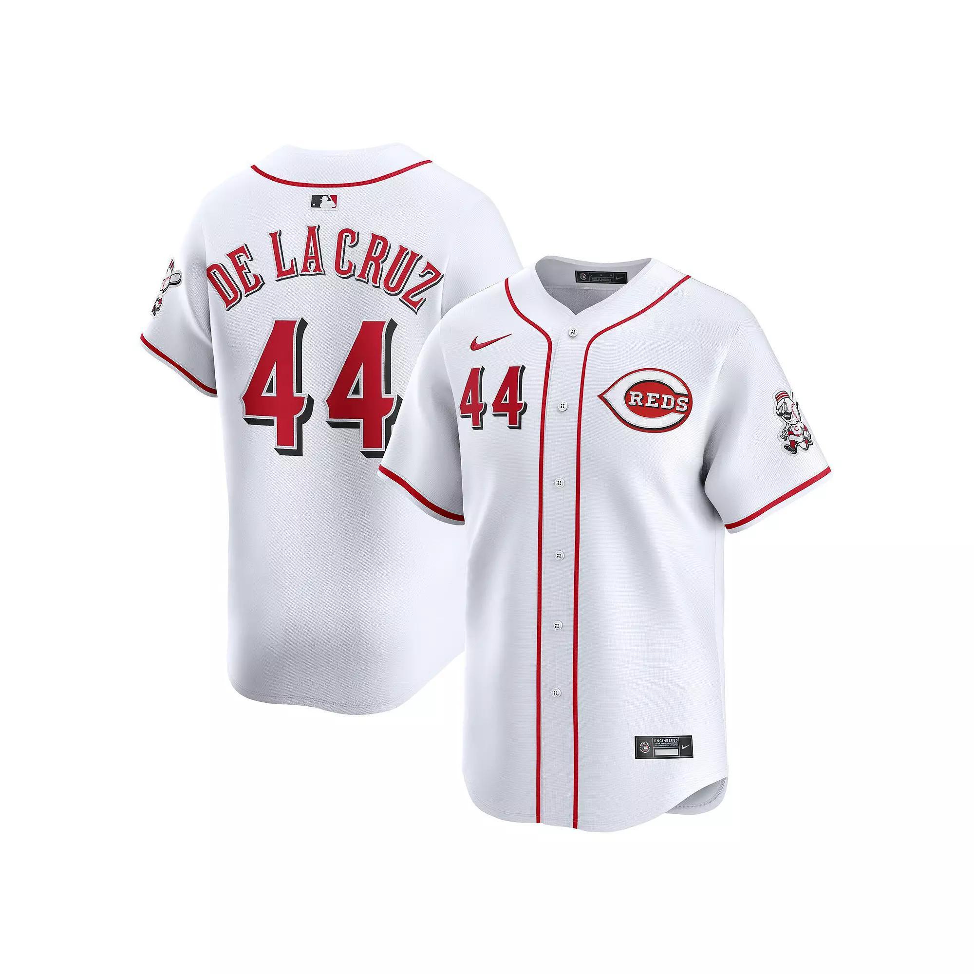 Men's Nike Elly De La Cruz White Cincinnati Reds Home Limited Player Jersey, Size: 3XL, Red White Product Image