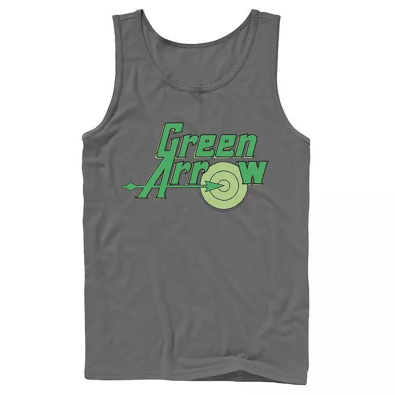 Men's DC Comics The Green Arrow Vintage Text Poster Tank Top, Size: XL, Athletic Grey Product Image