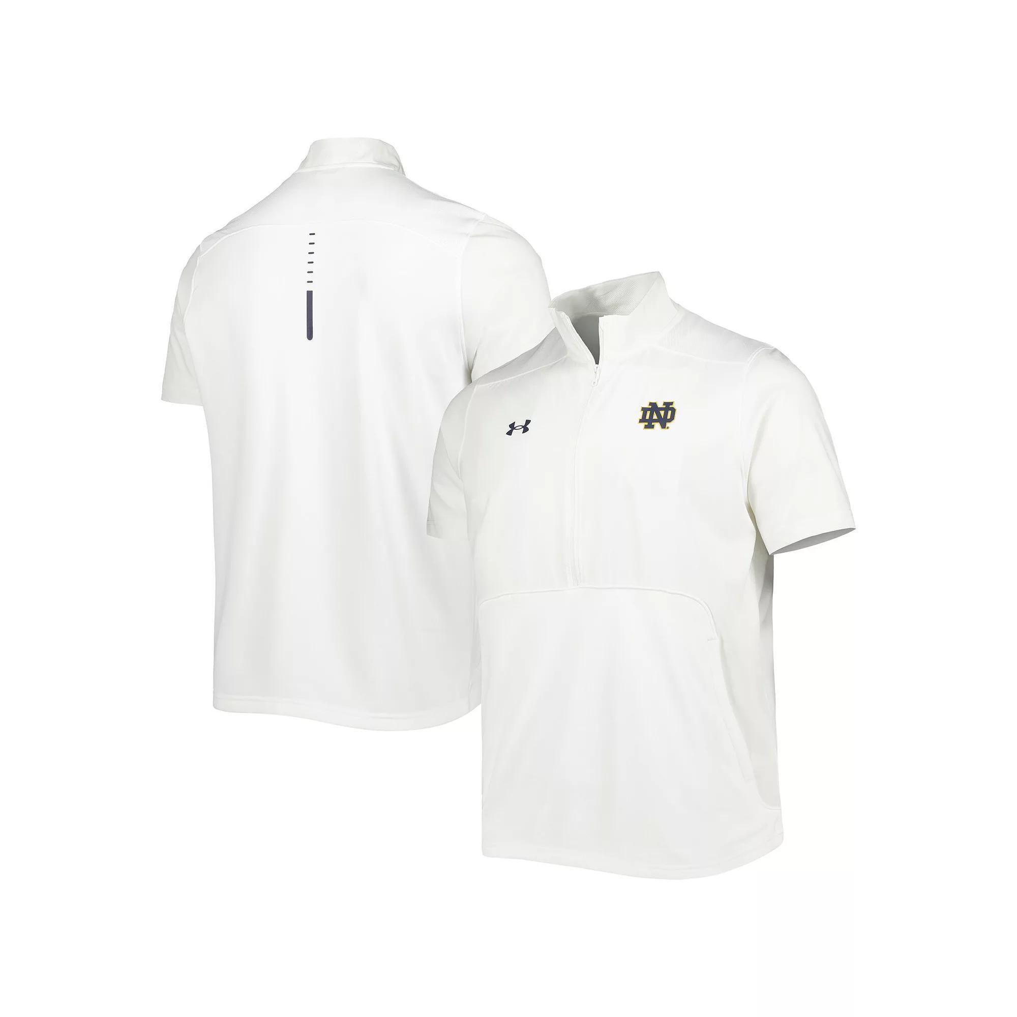 Men's Under Armour White Notre Dame Fighting Irish Motivate 2.0 Half-Zip Jacket,  Product Image