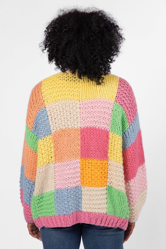 Still Deciding Pink Multi Color Block Cardigan FINAL SALE Product Image