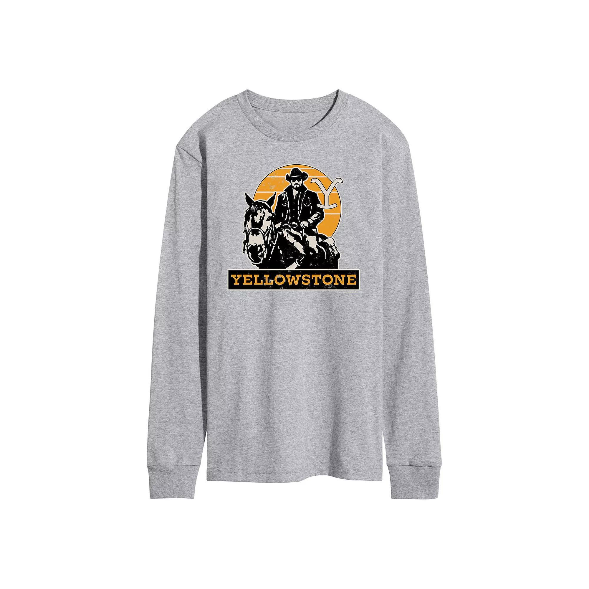 Men's Yellowstone Rip Riding Horseback Long Sleeve Tee,  Product Image