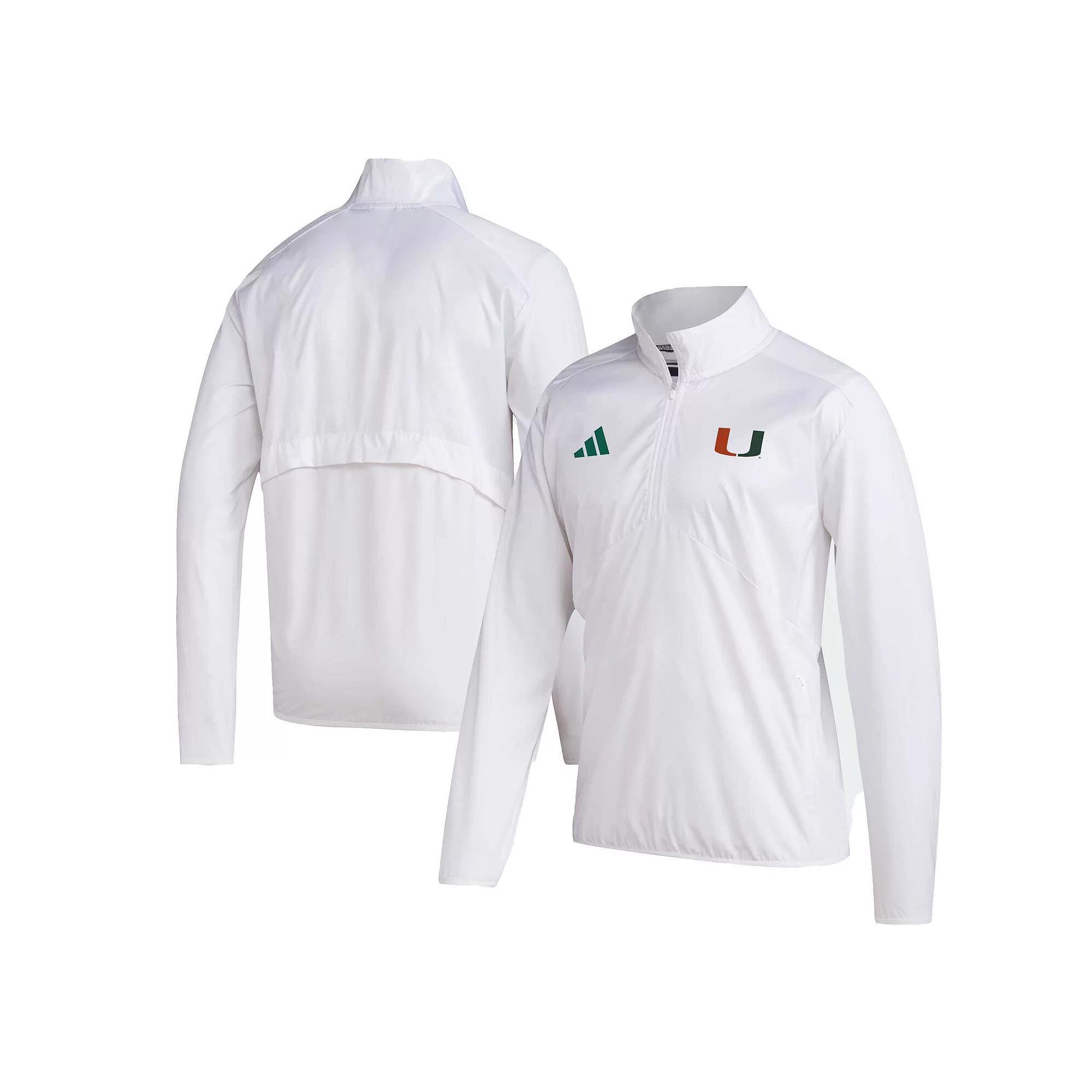 Men's adidas White Texas A&M Aggies Sideline AEROREADY Raglan Sleeve Quarter-Zip Jacket,  Product Image