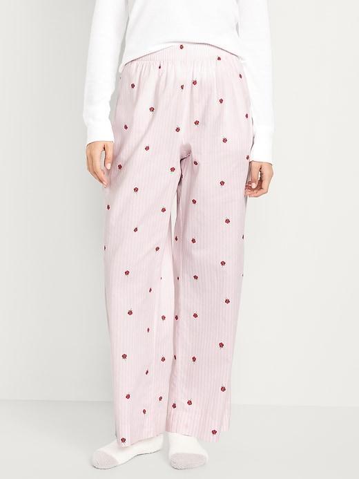 High-Waisted Poplin Pajama Pant Product Image