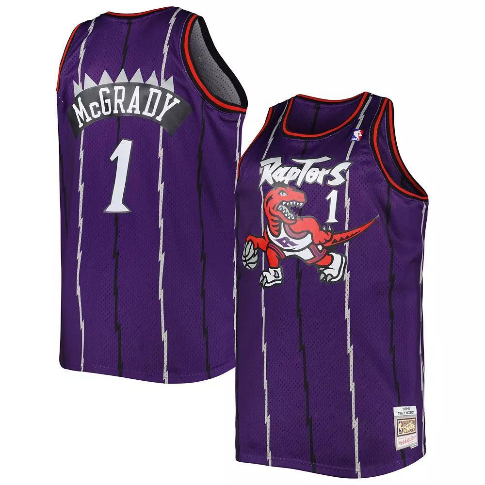 Men's Mitchell & Ness Tracy McGrady Purple Toronto Raptors Big & Tall Hardwood Classics 1998-99 Swingman Jersey, Size: 4XLT, Rpt Purple Product Image