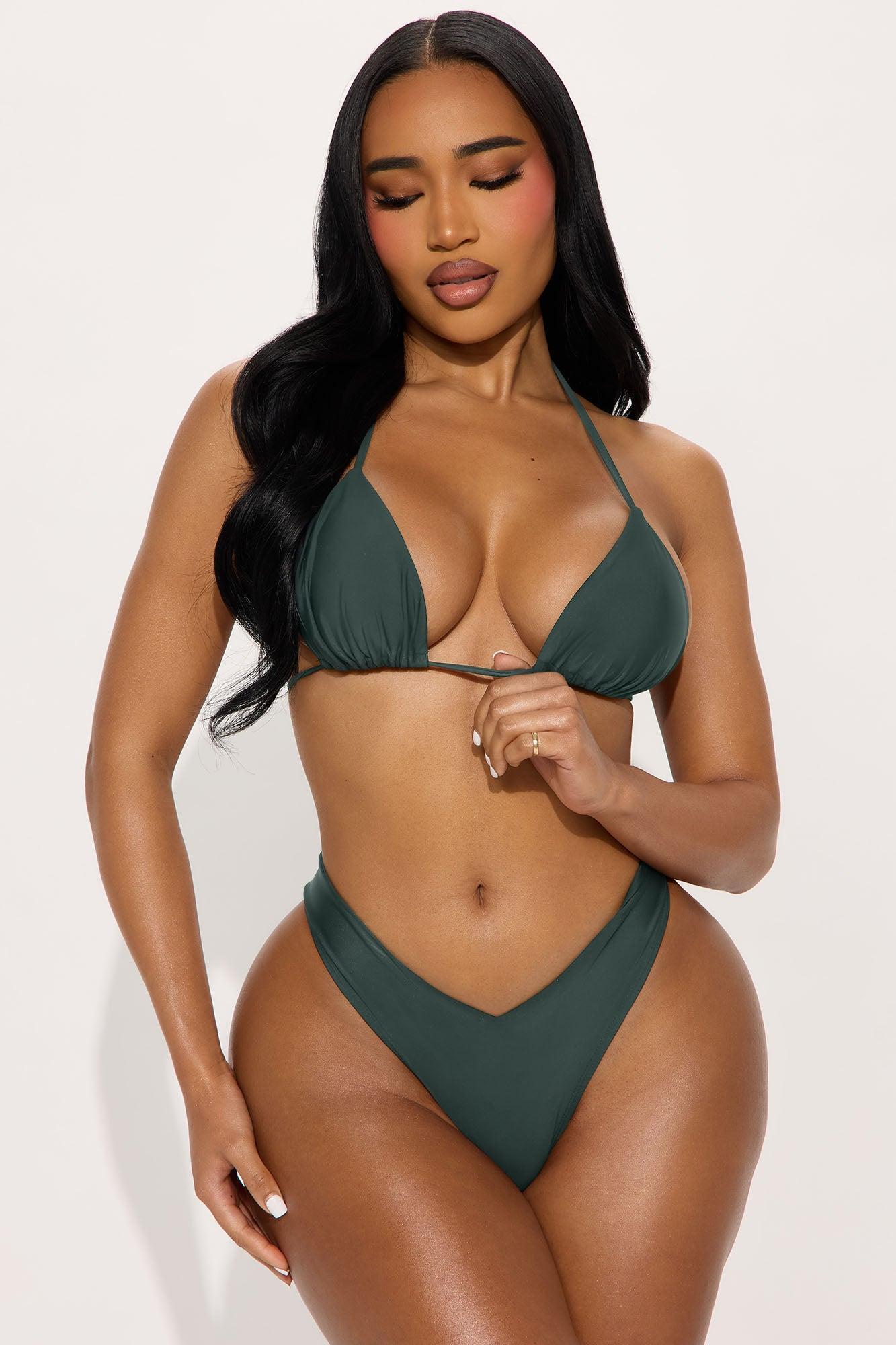 Maui Mix And Match V-Cut Cheeky Bikini Bottom - Olive Product Image