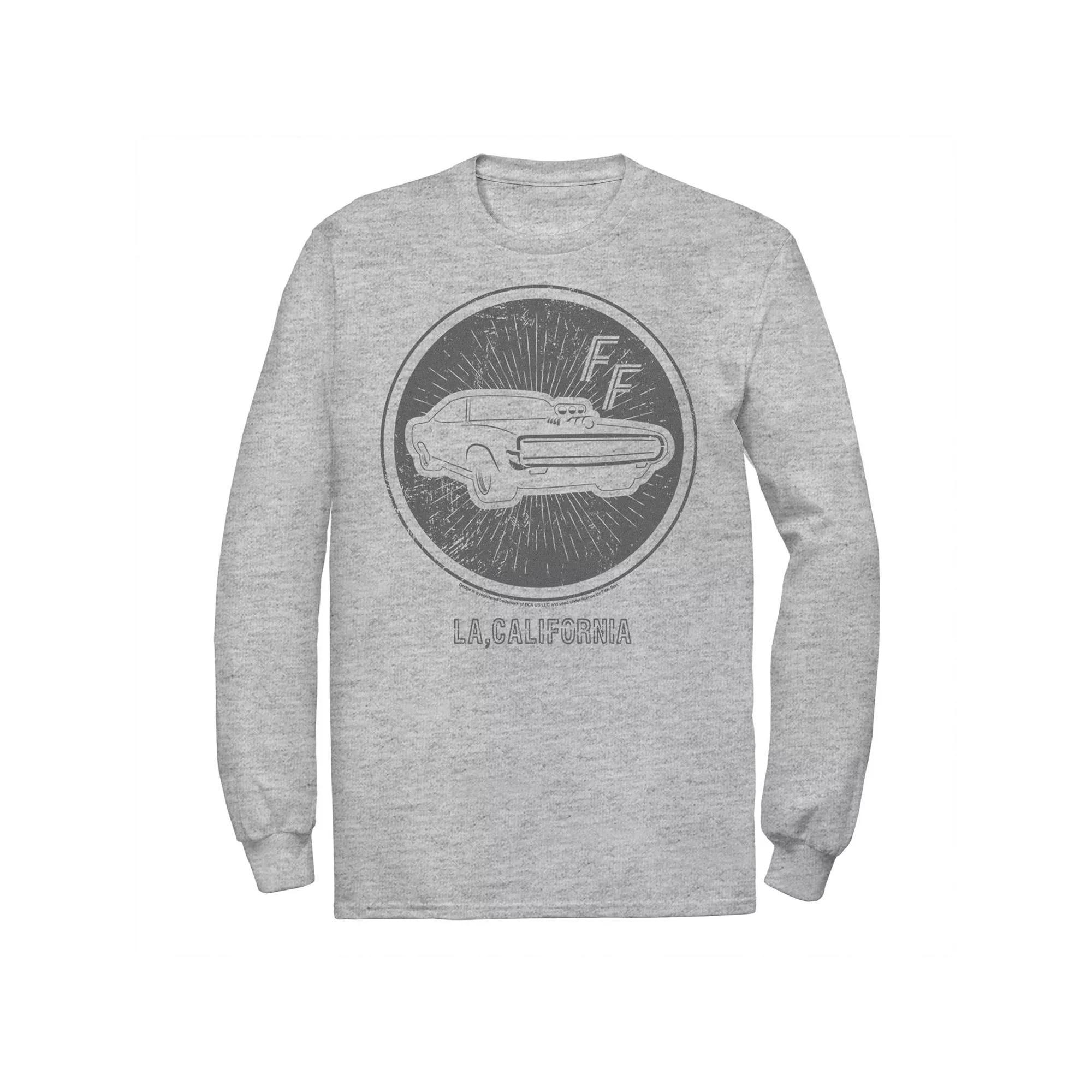 Men's Fast & Furious Sports Car Badge Long Sleeve Graphic Tee, Size: XL, Athletic Grey Product Image
