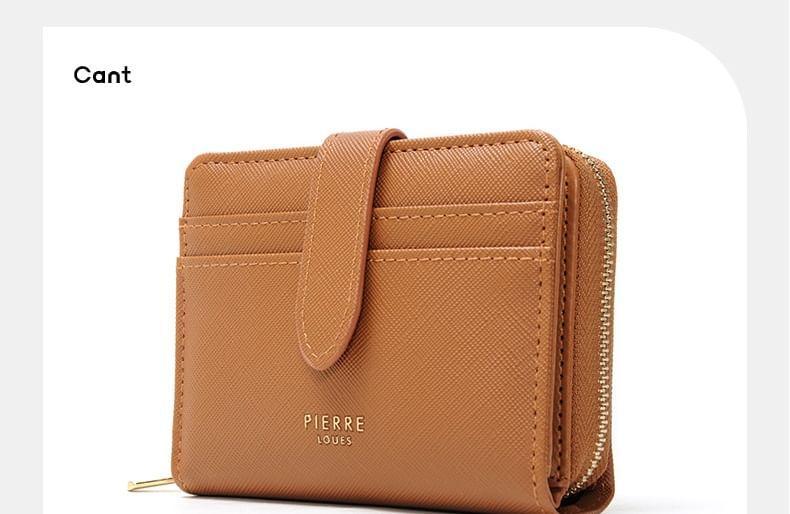 Plain Faux Leather Short Wallet Product Image